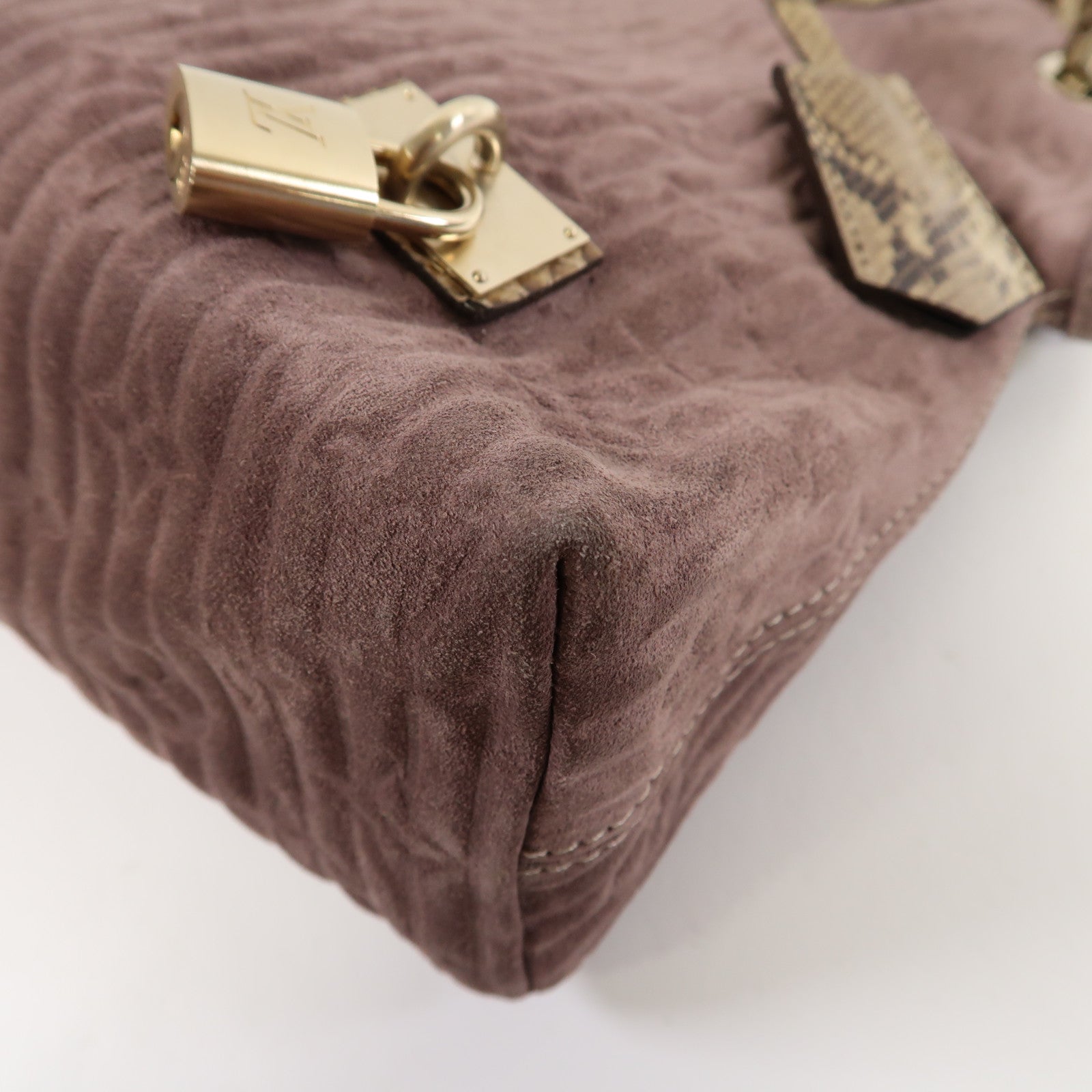 LOUIS VUITTON 【激減優惠】Monogram Suede/蛇皮皮革 Kohl Whisper PM金扣紫色