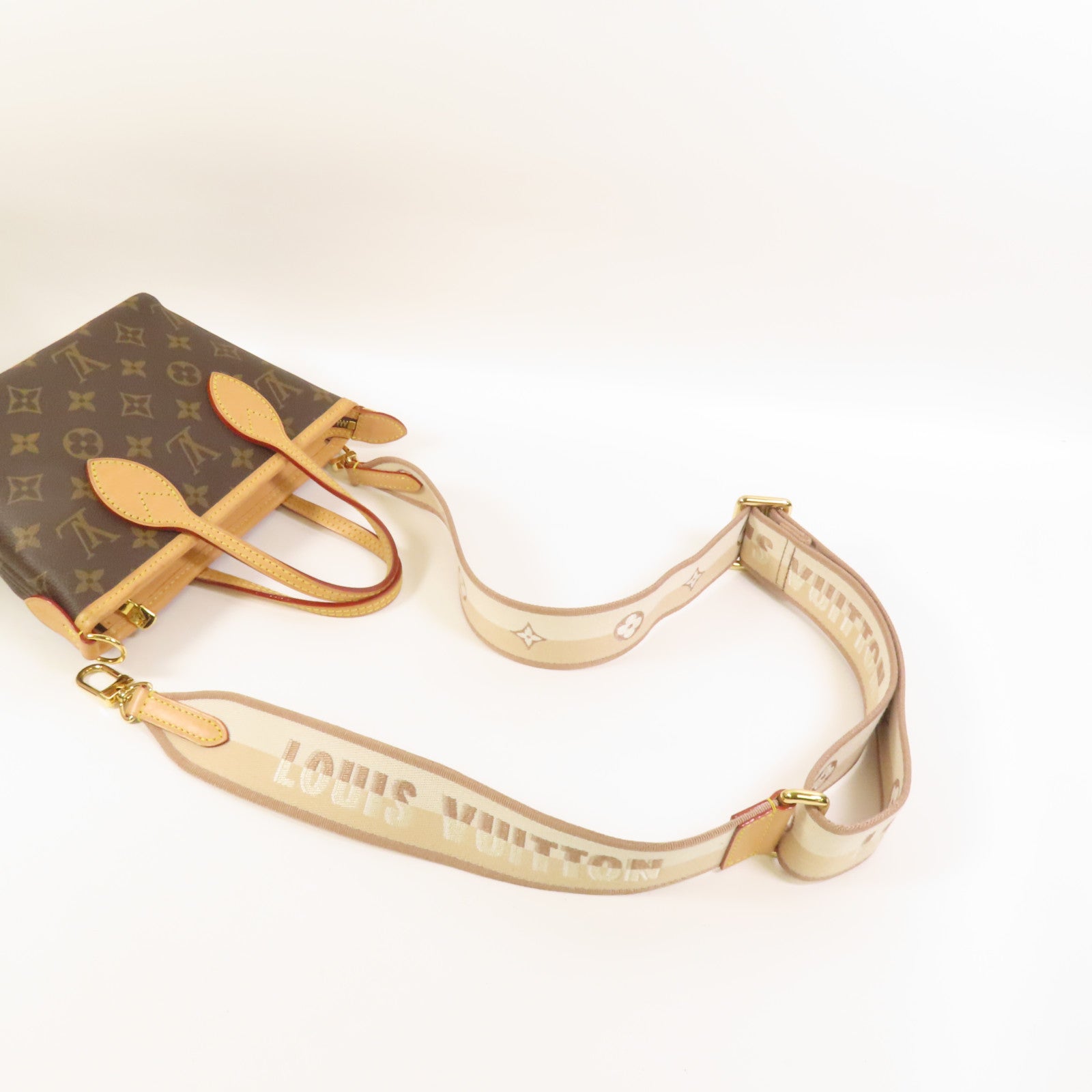 LOUIS VUITTON Monogram Neverfull BB金扣手挽肩背兩用袋