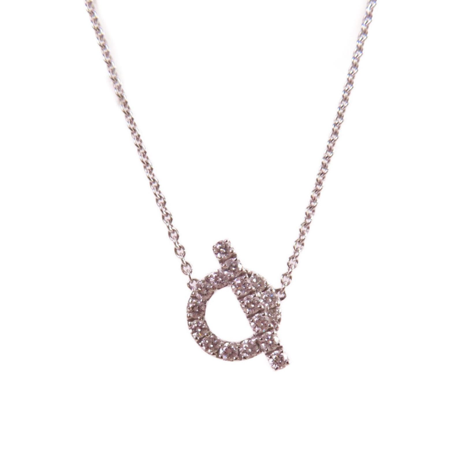HERMES 18K白金/0.54ct鑽石Finesse Diamond Necklace項鏈