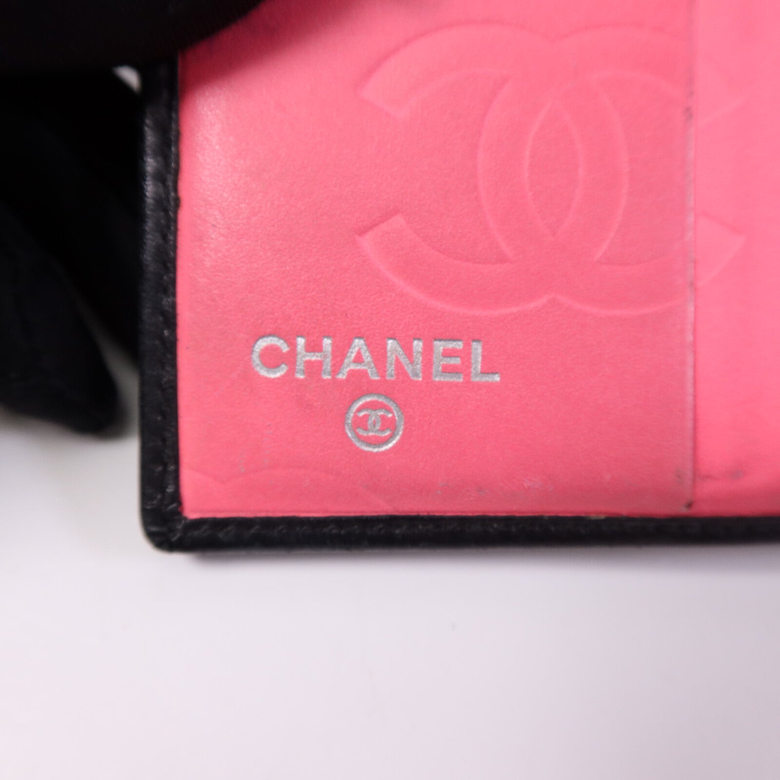 CHANEL 羊皮/漆皮皮革Cambon Wallet銀扣錢包