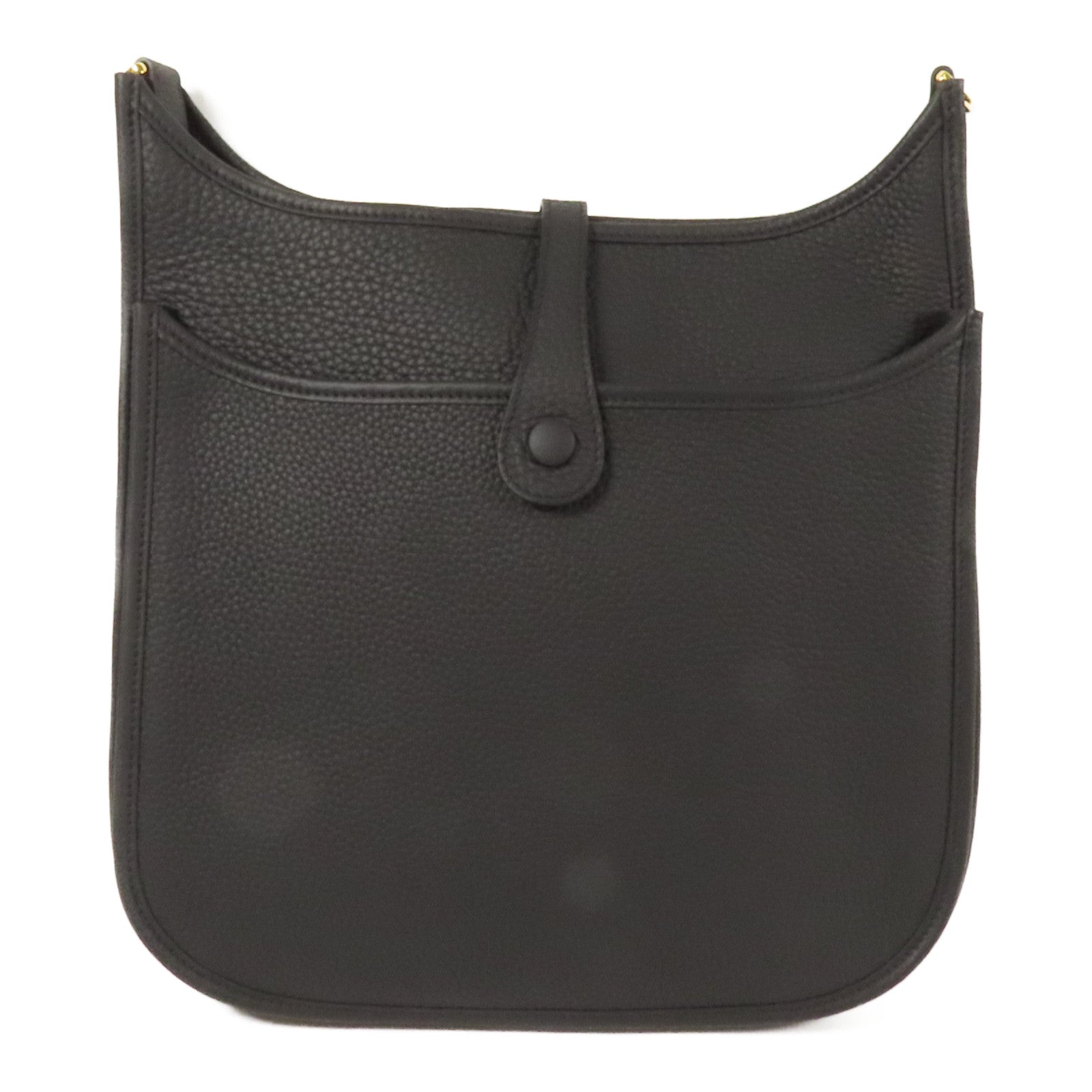 HERMES Clemence皮革Evelyne PM 金扣肩背袋Noir