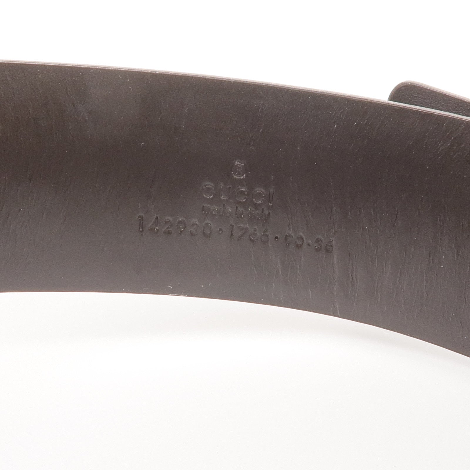 GUCCI 塗層帆布Belt 90cm銀扣皮帶