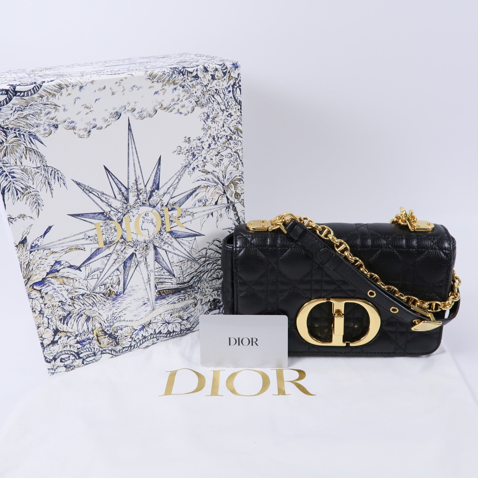 Dior 牛皮皮革Caro Small鏈帶肩背袋