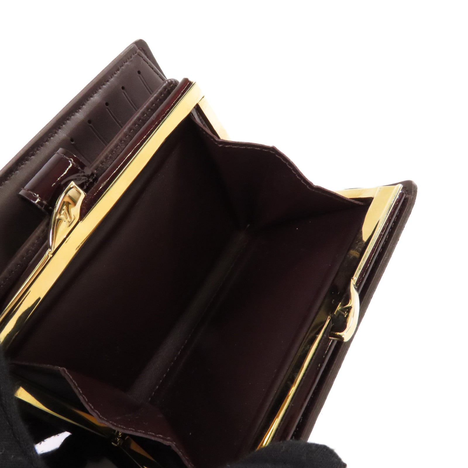 LOUIS VUITTON Monogram Vernis Portefeuille Viennois Bi-fold Wallet金扣短錢包紫色