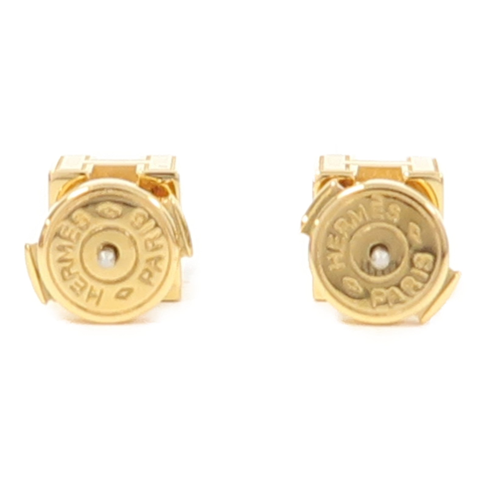 HERMES 金屬Cage d'H Earrings耳環黑色