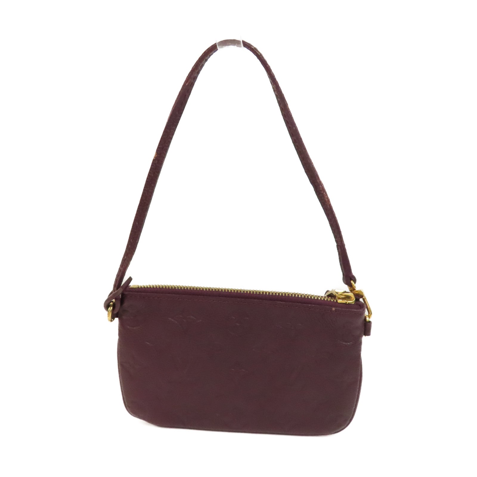 LOUIS VUITTON Monogram Empreinte Citadine Pochette金釦手挽袋紫色