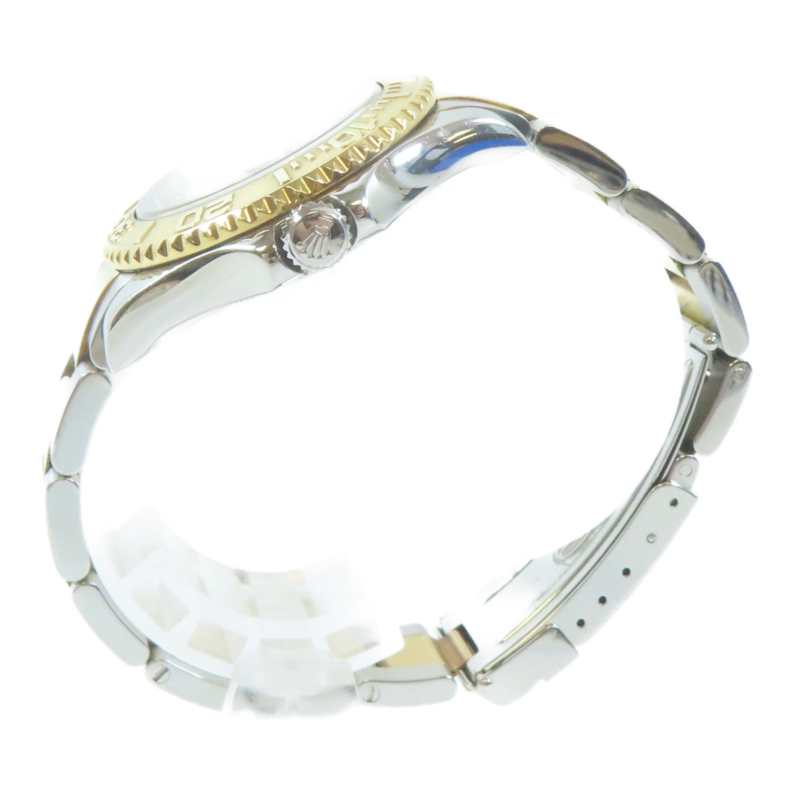 ROLEX Yacht Master 18K黃金/不鏽鋼手錶自動機芯白色#16.25cm