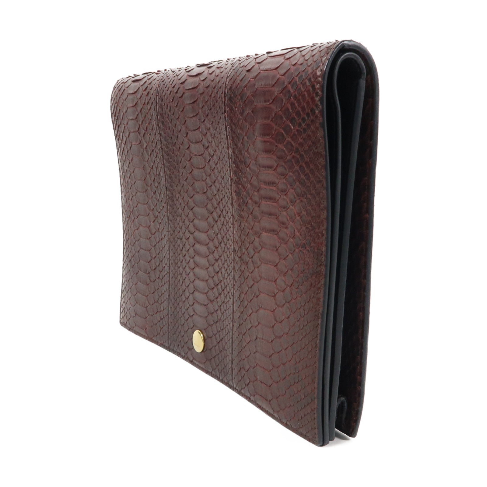 CELINE 蛇皮皮革Clutch Bag金扣手拿包紅色