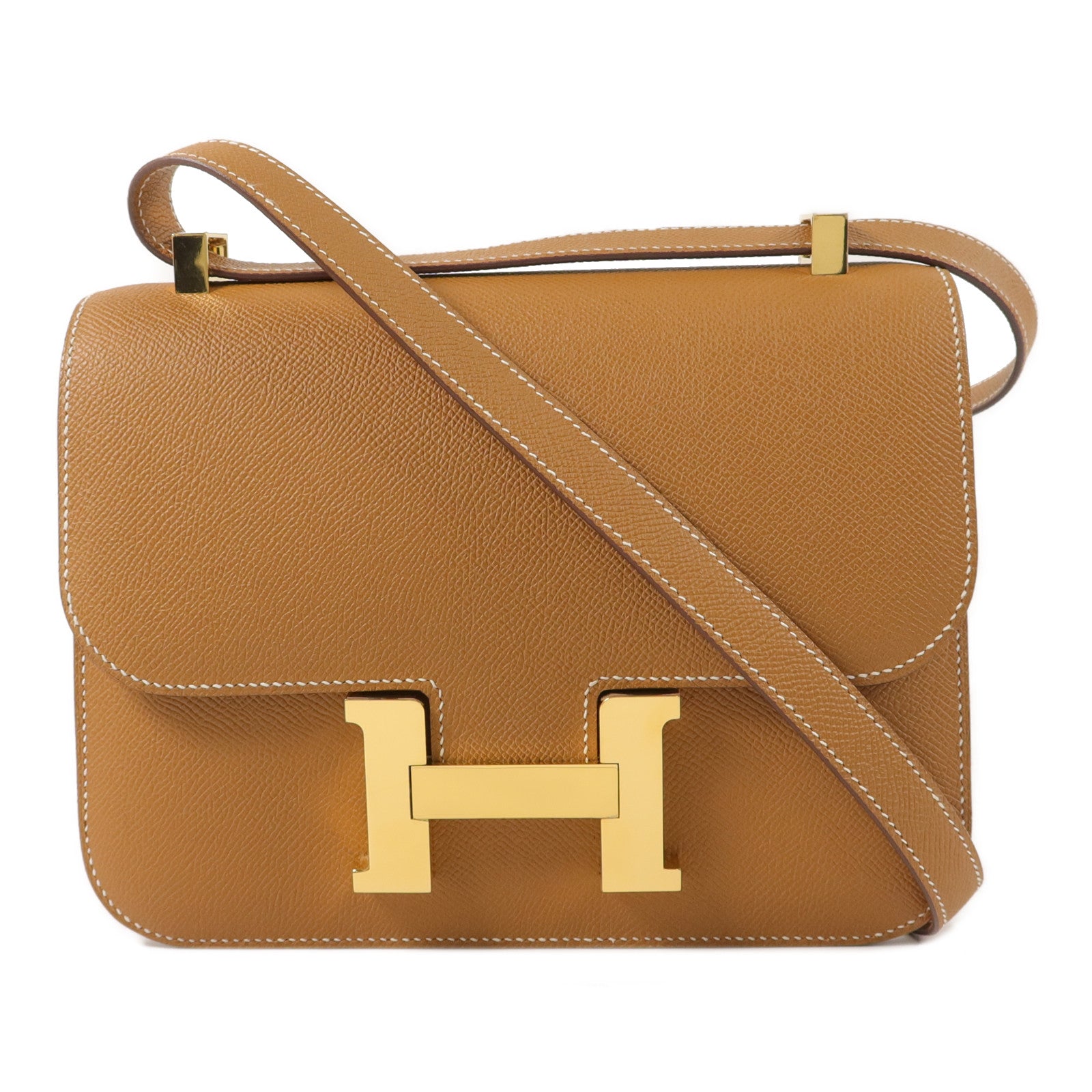 HERMES Epsom皮革Constance 24肩背袋Gold