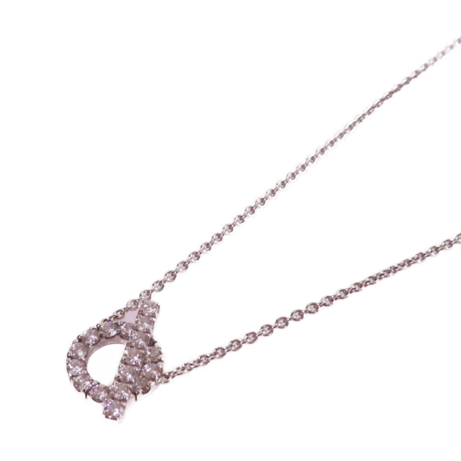 HERMES 18K白金/0.54ct鑽石Finesse Diamond Necklace項鏈
