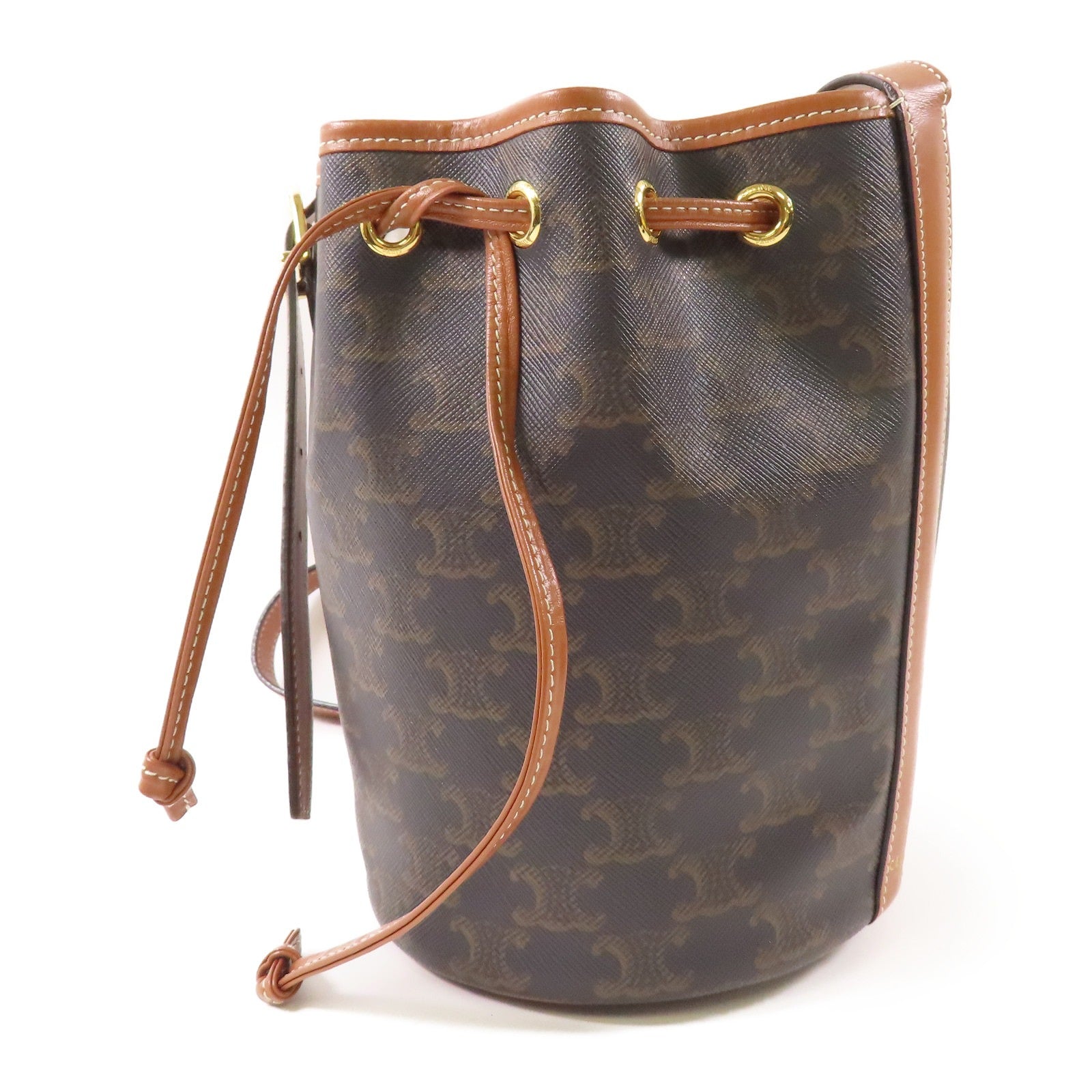 CELINE 【激減優惠】塗層帆布Shoulder Bag金扣肩背袋