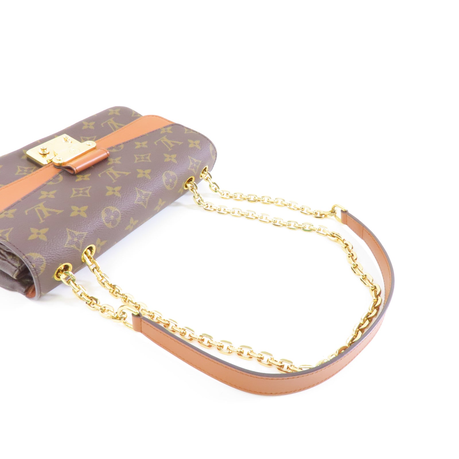 LOUIS VUITTON Monogram Marceau金扣鏈帶肩背袋啡色