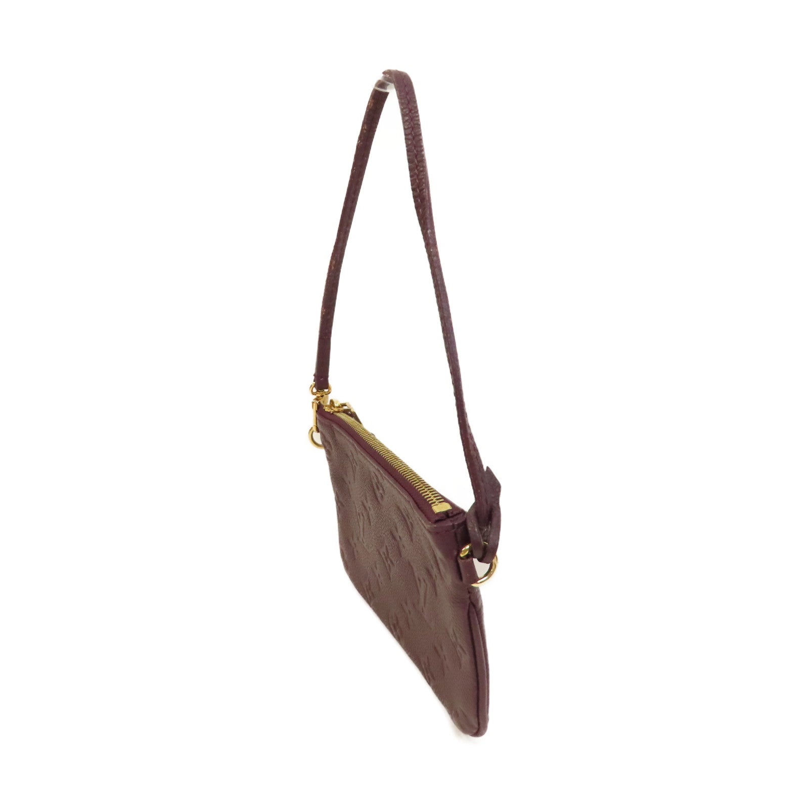 LOUIS VUITTON Monogram Empreinte Citadine Pochette金釦手挽袋紫色