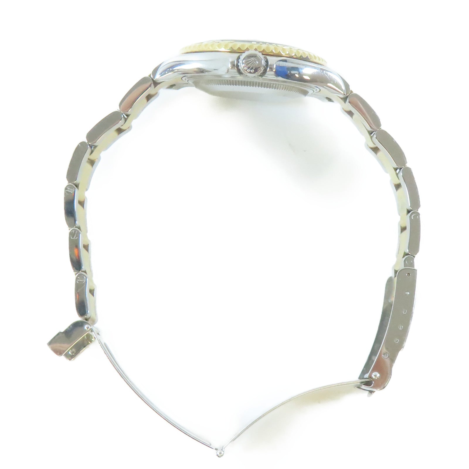 ROLEX Yacht Master 18K黃金/不鏽鋼手錶自動機芯白色#16.25cm