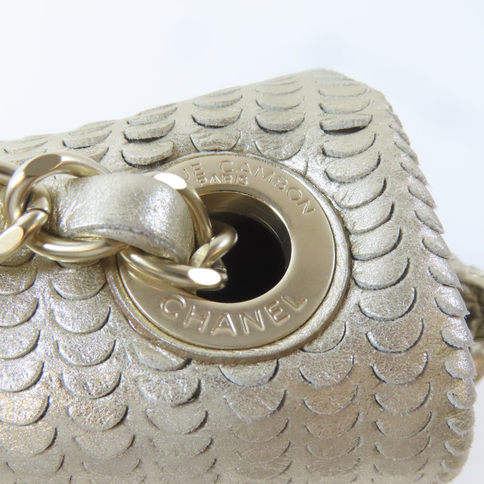 CHANEL 【激減優惠】羊皮皮革Chain Shoulder Bag金扣鏈帶肩背袋金色