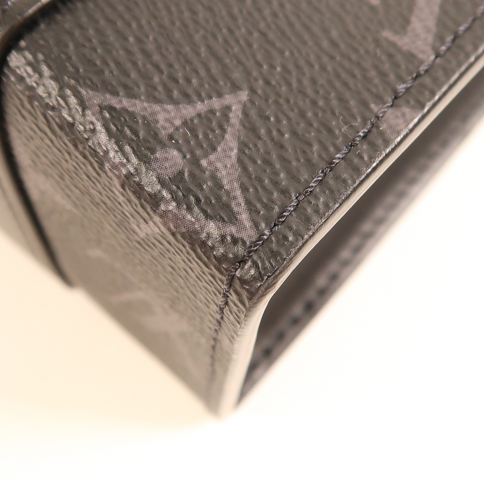 LOUIS VUITTON Monogram Eclipse Sac Plat Mini銀扣手挽肩背兩用袋