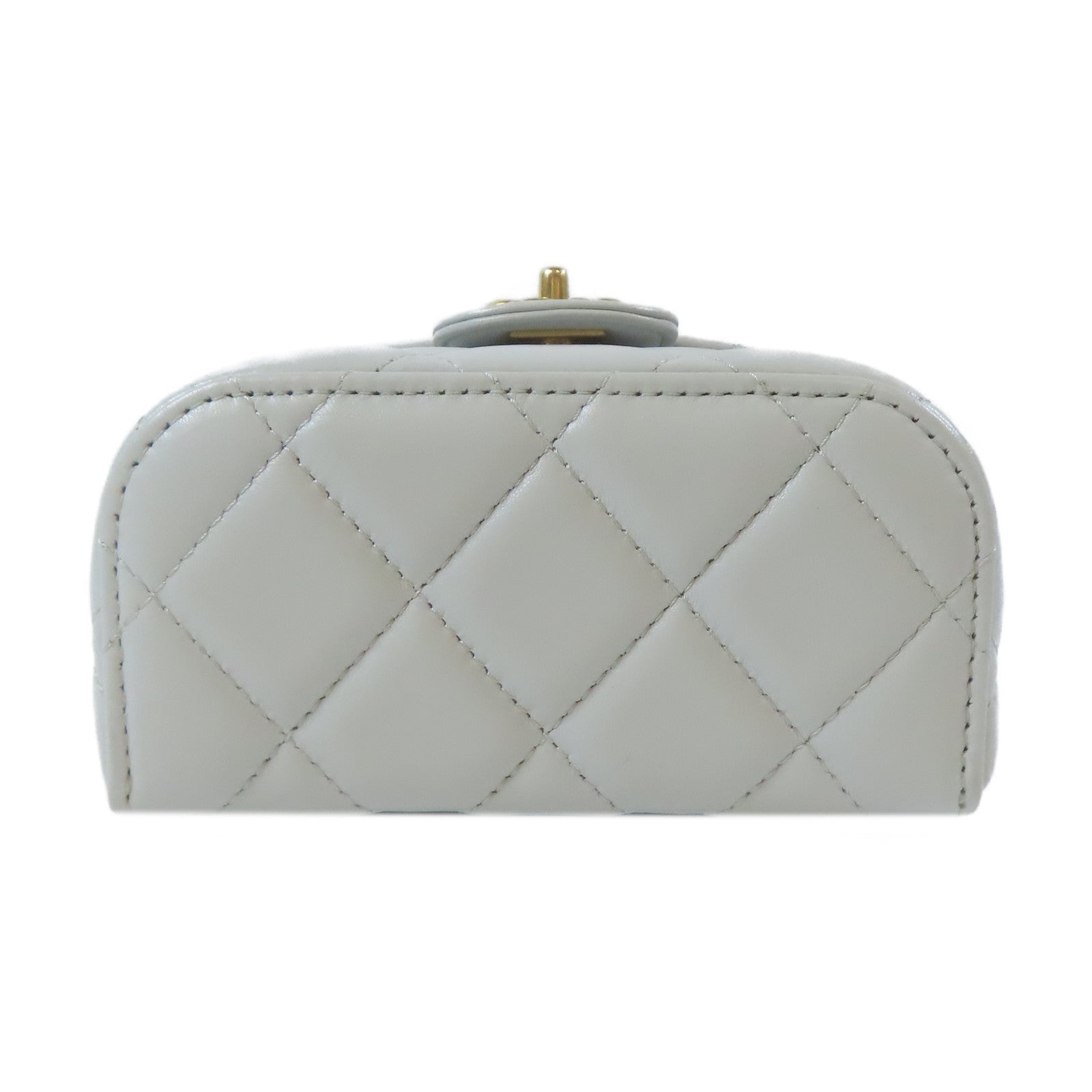 CHANEL 【激減優惠】菱格羊皮皮革Vanity Case金扣鏈帶肩背袋藍色