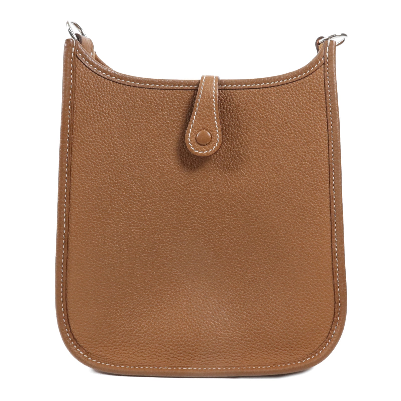 HERMES Maurice皮革Evelyne TPM銀扣肩背袋Gold