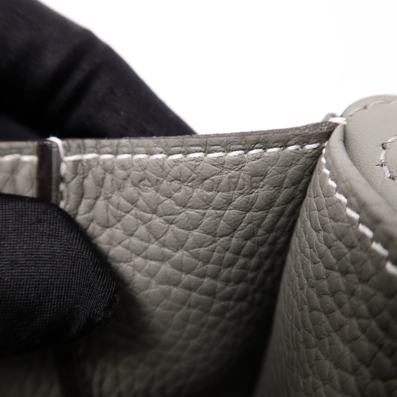 HERMES Clemence皮革Halzan 31手挽肩背兩用袋Gris Meyer