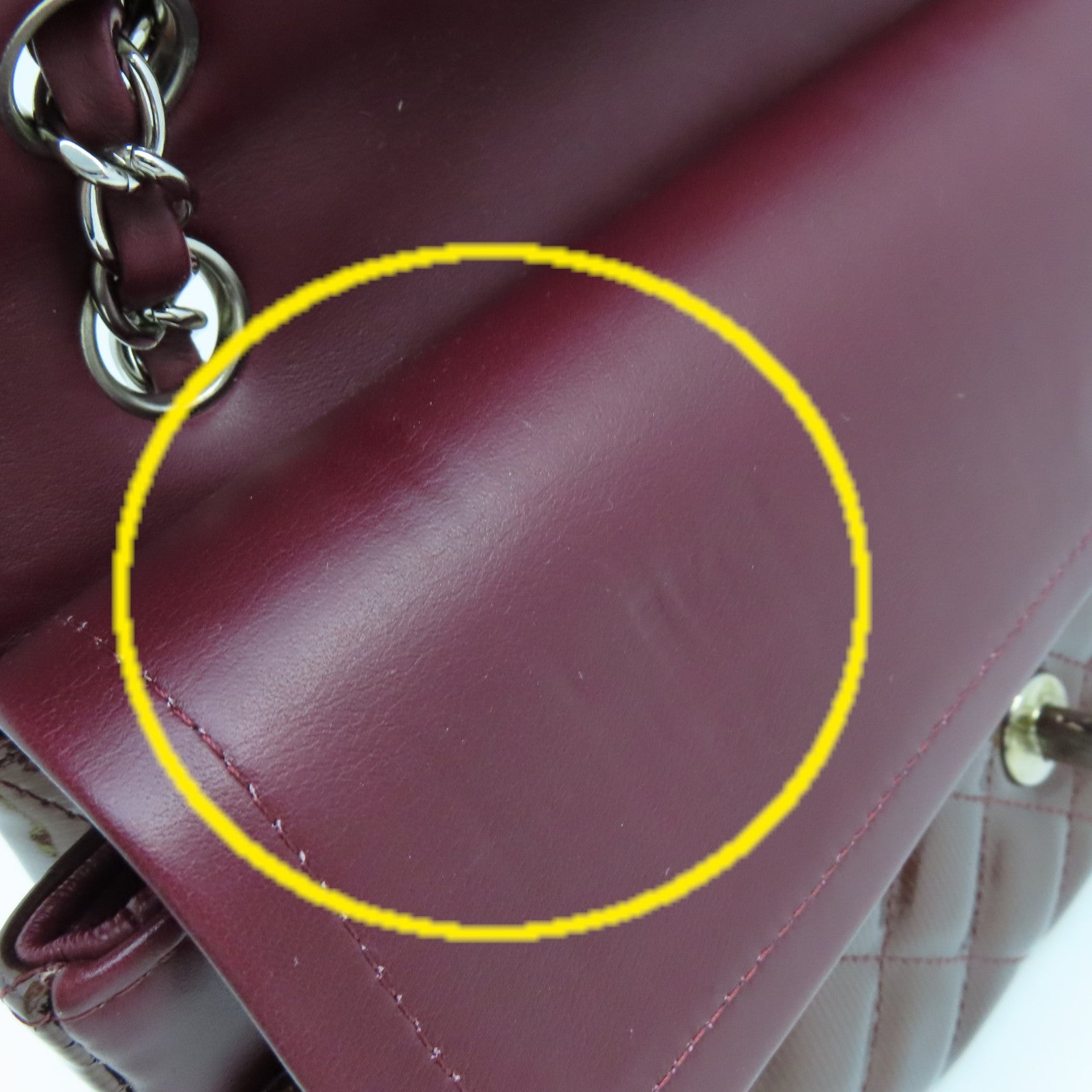 CHANEL **【清倉大減價】菱格漆皮皮革Classic Chain Shoulder Bag銀扣鏈帶肩背袋啡色