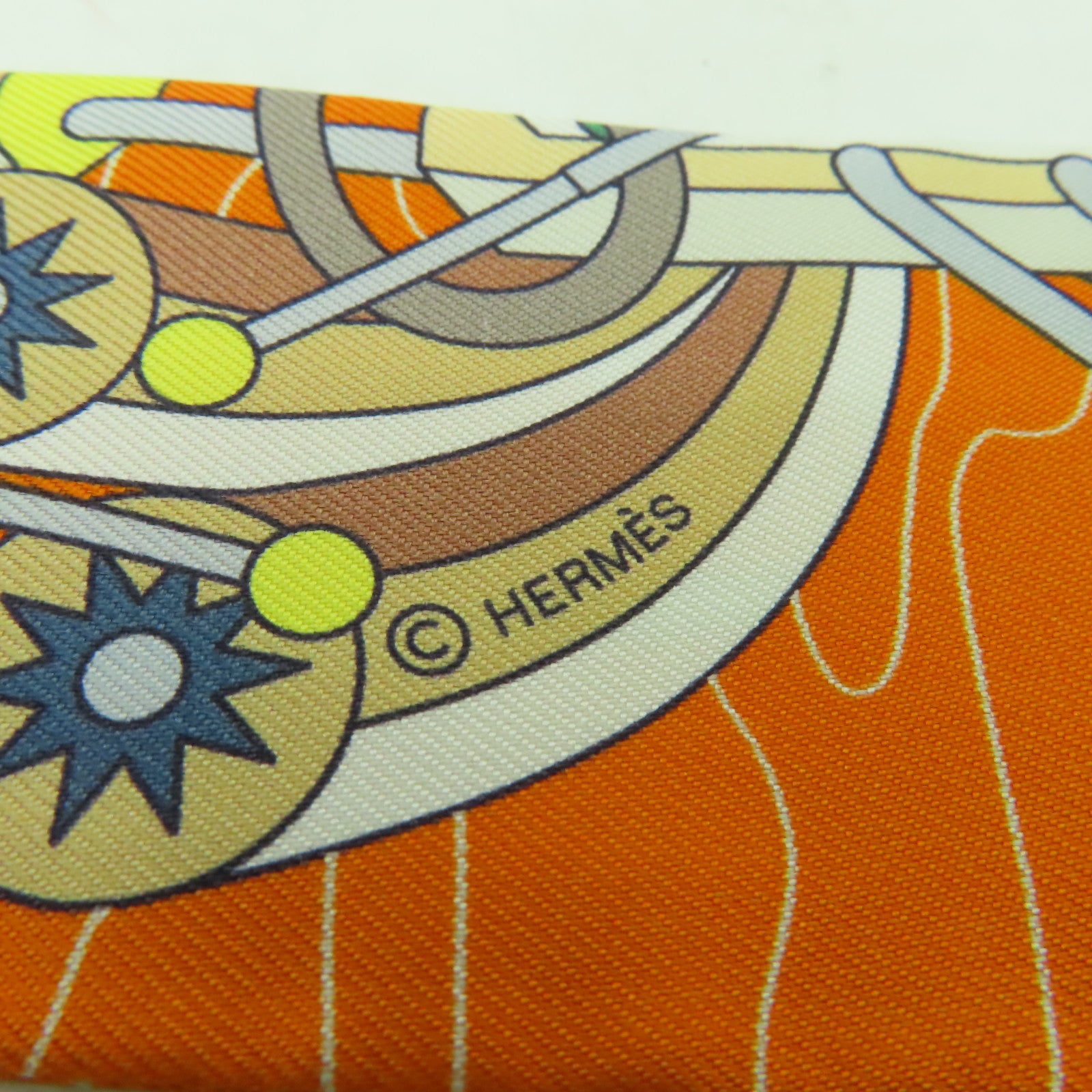 HERMES 【激減優惠】絲質Twilly絲巾橙色/彩色