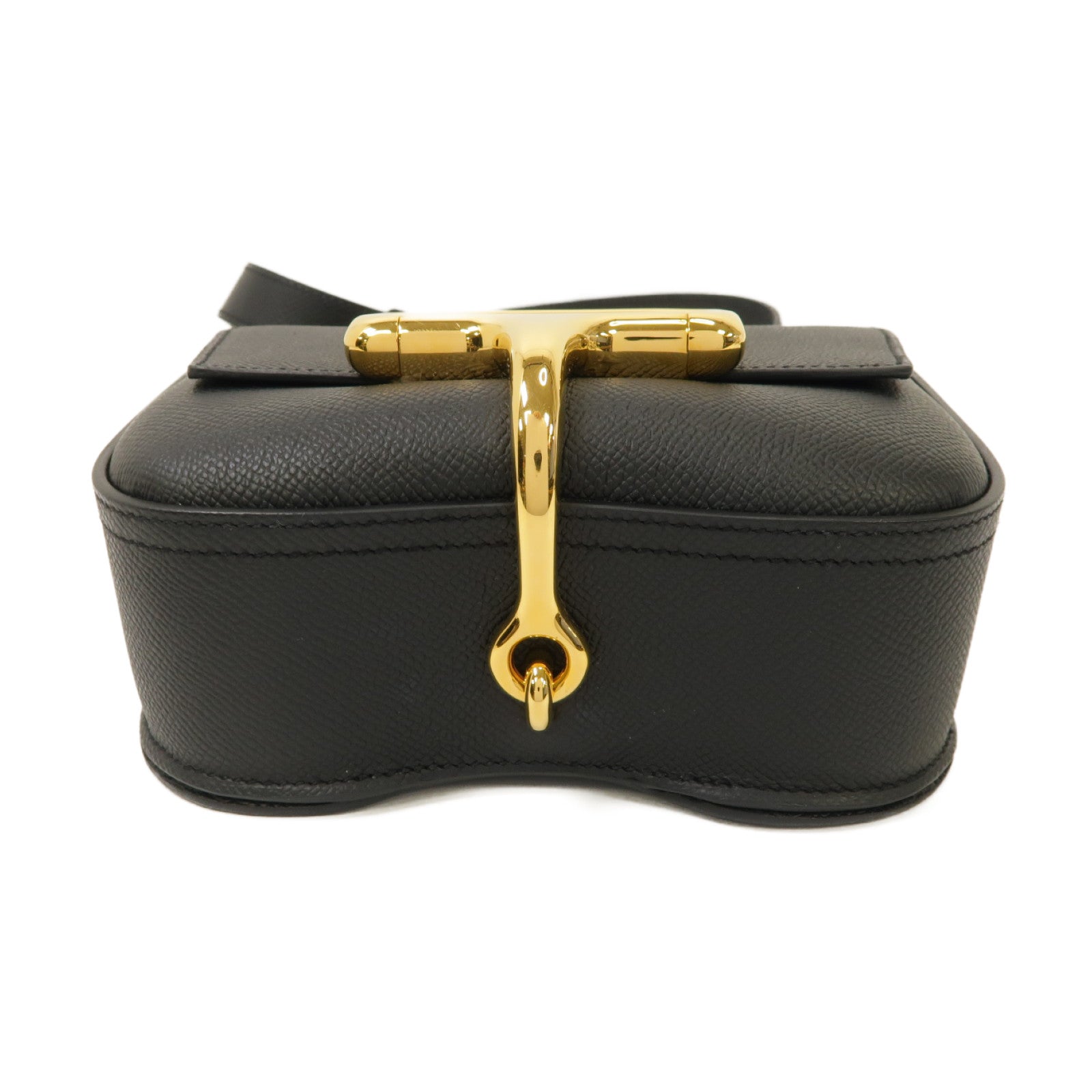 HERMES 【激減優惠】Epsom皮革Della Caralleria Mini Shoulder Bag金扣肩背袋經典黑