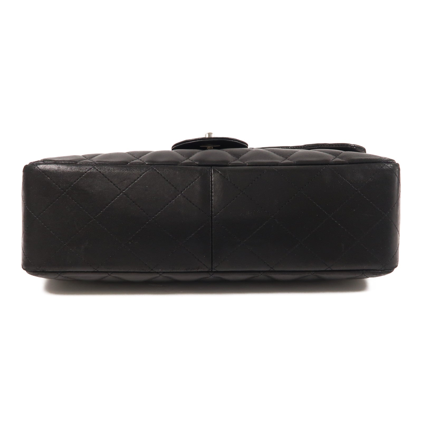 CHANEL 羊皮皮革Large Classic銀扣鏈帶肩背袋