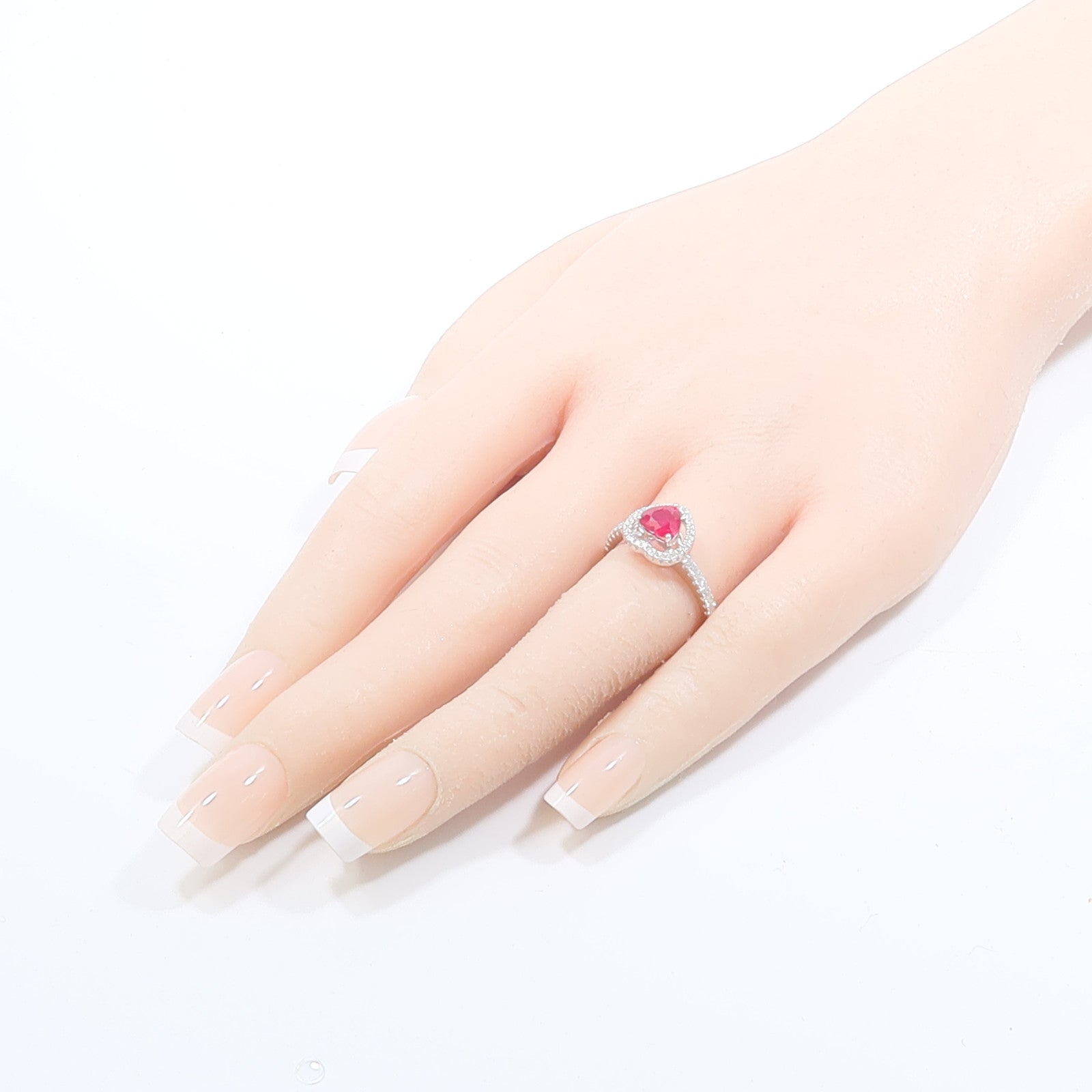 JEWELRY 18K白金Ruby Diamond Ring紅寶石/鑽石戒指