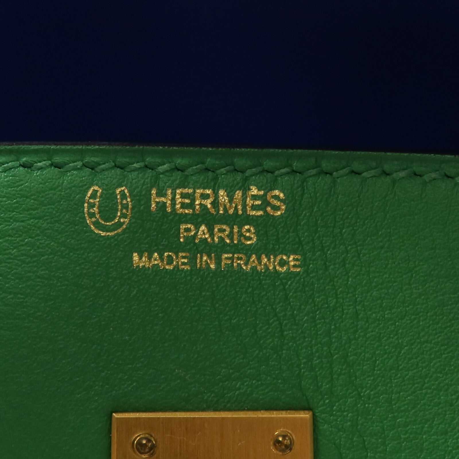 HERMES Swift皮革Birkin 25金扣手挽袋Bambou/Bleu Hydra