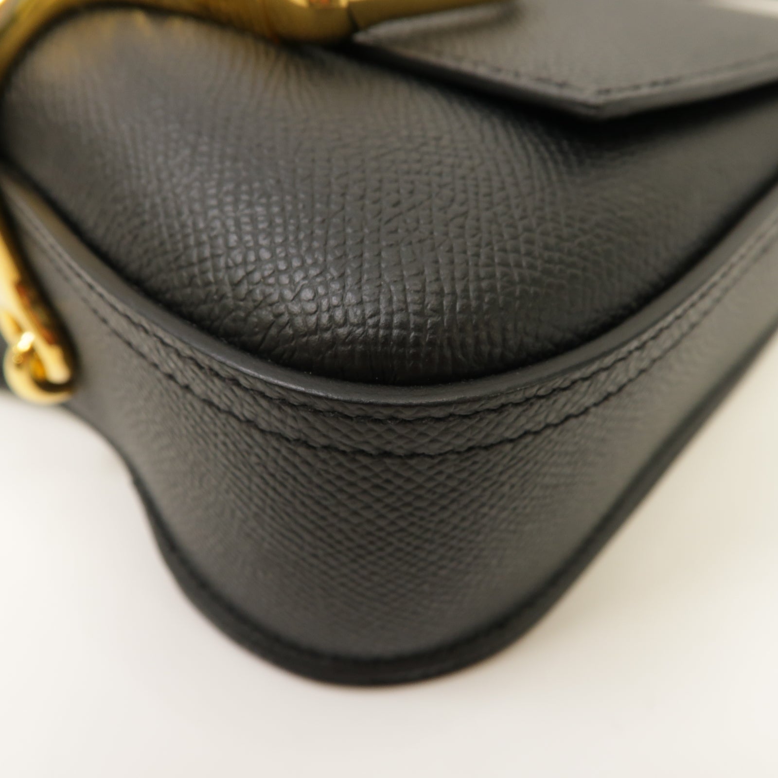 HERMES 【激減優惠】Epsom皮革Della Caralleria Mini Shoulder Bag金扣肩背袋經典黑