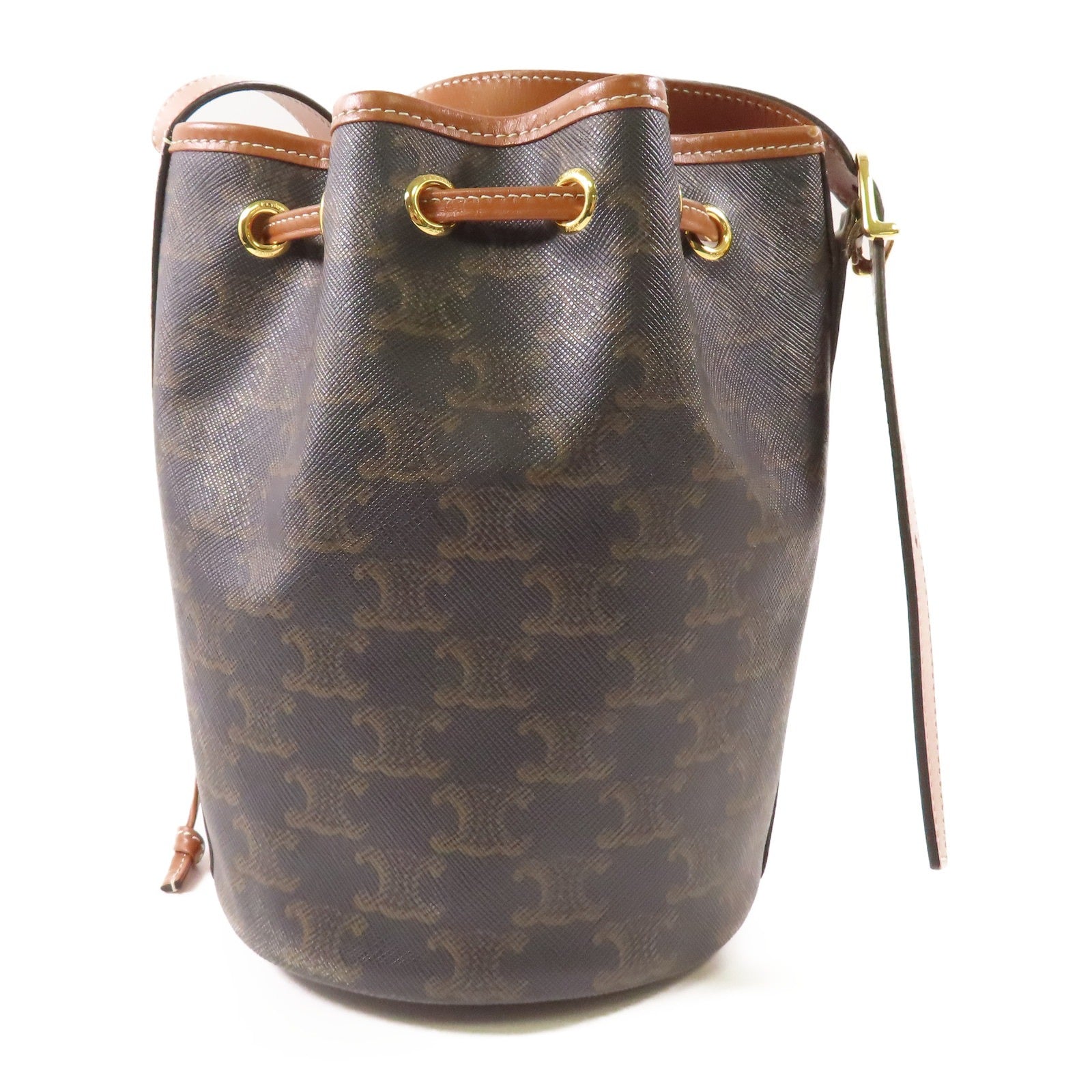 CELINE 【激減優惠】塗層帆布Shoulder Bag金扣肩背袋