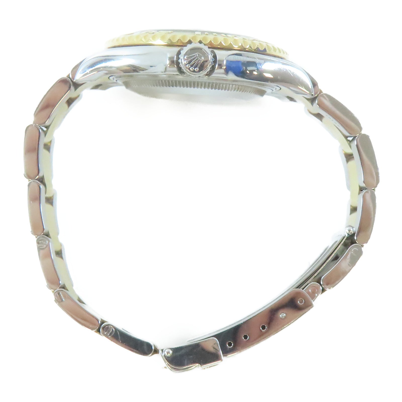 ROLEX Yacht Master 18K黃金/不鏽鋼手錶自動機芯白色#16.25cm