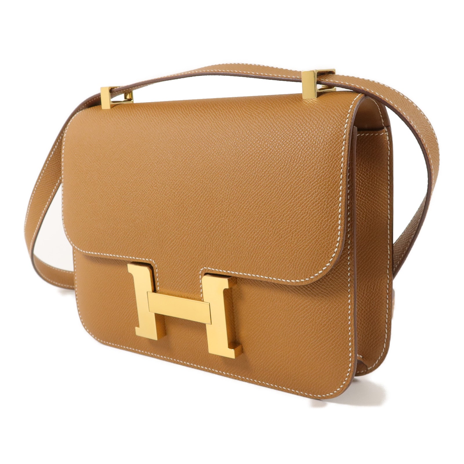 HERMES Epsom皮革Constance 24肩背袋Gold