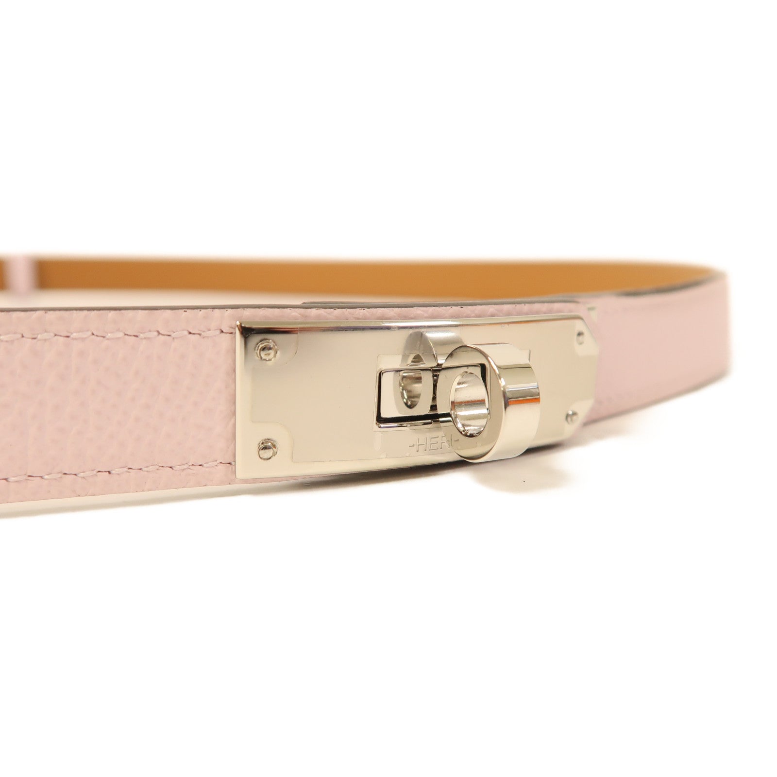 HERMES PHW Kelly Belt Epsom Leather Mauve Pale