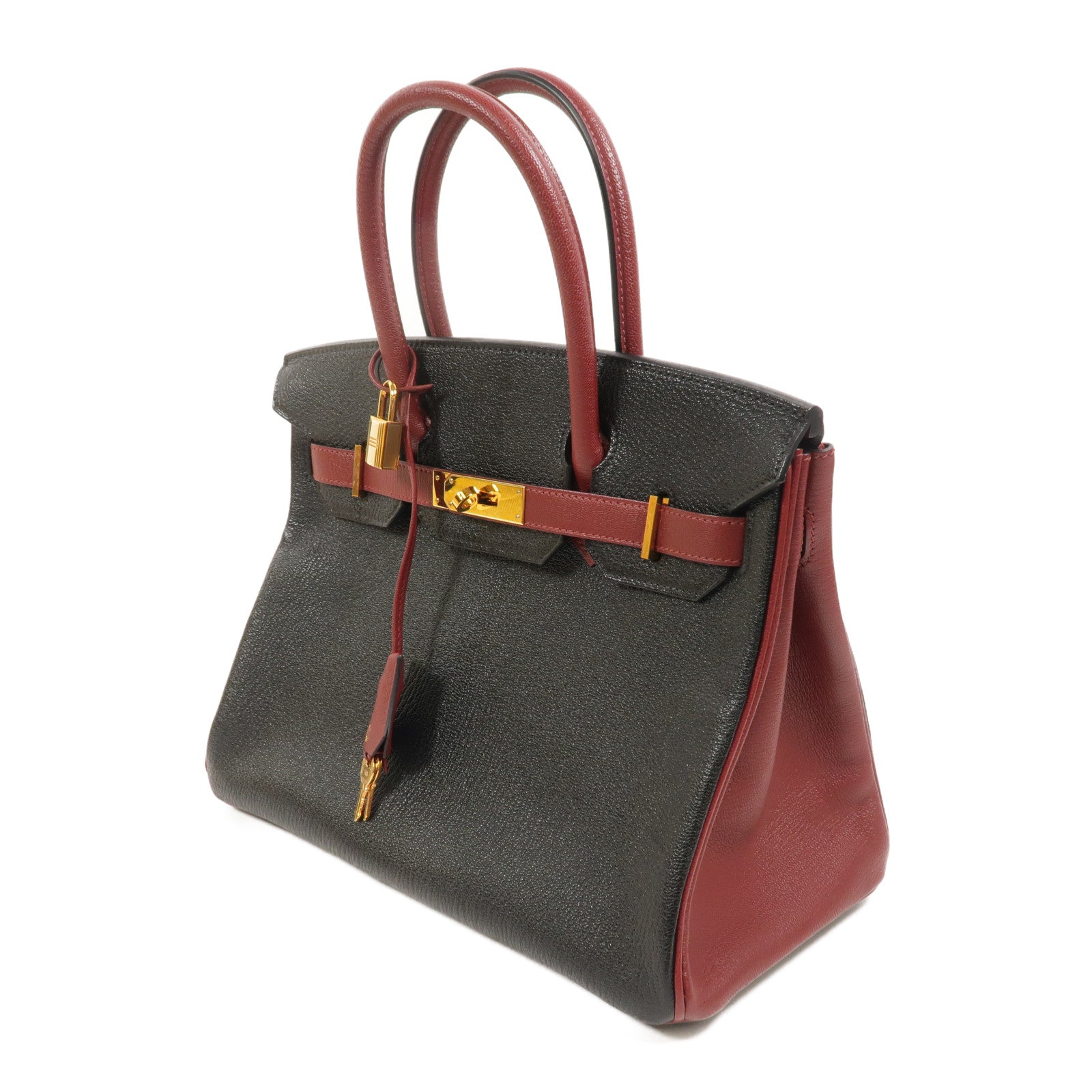 HERMES Chevre皮革Birkin 30 Special Order手挽袋Noir/Rouge H