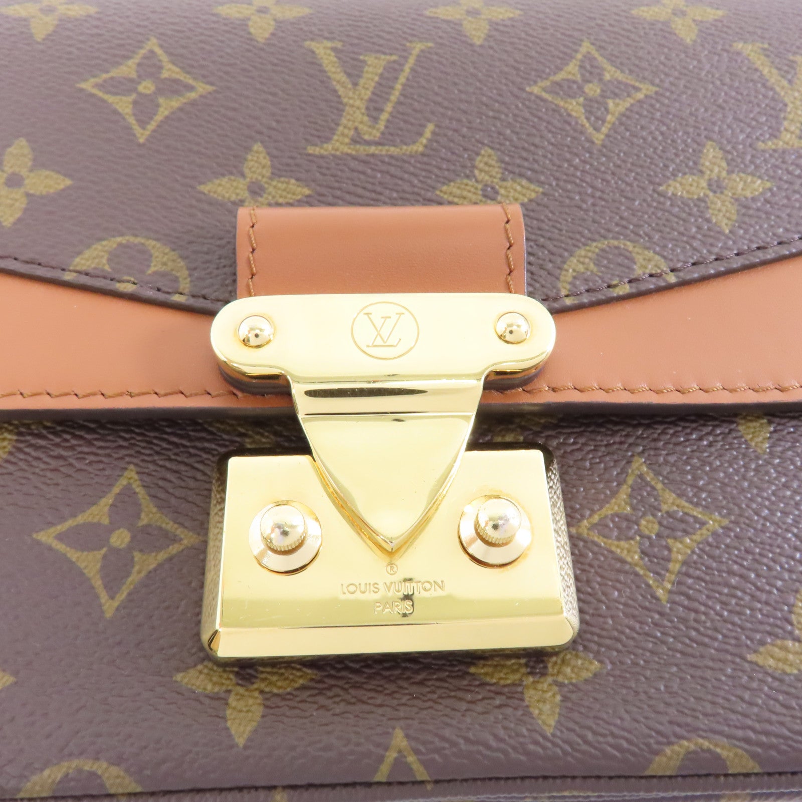 LOUIS VUITTON Monogram Marceau金扣鏈帶肩背袋啡色