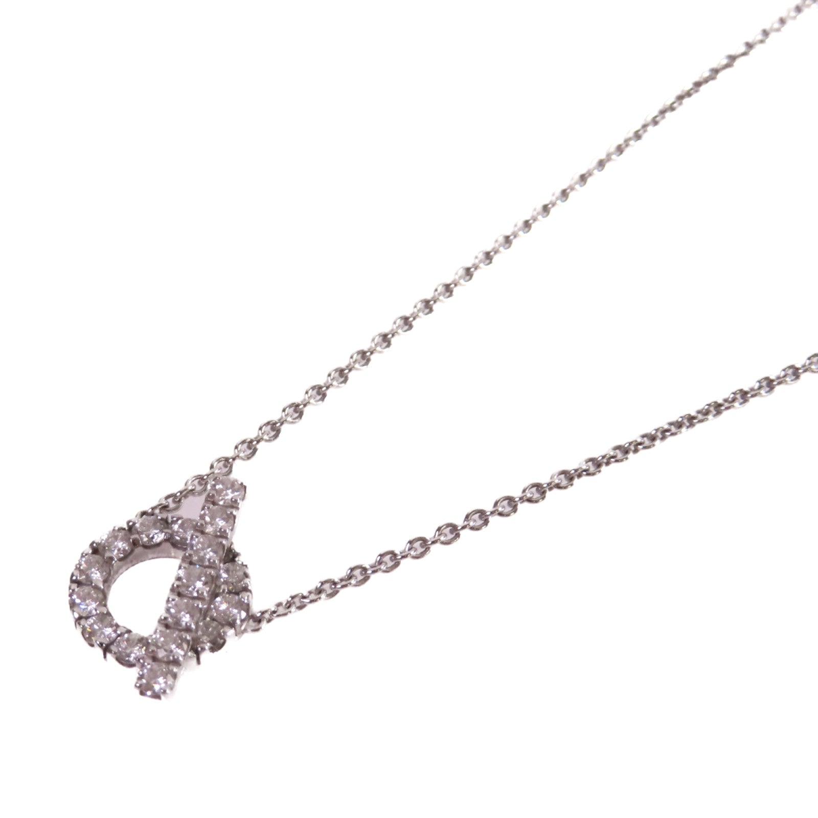 HERMES 18K白金/0.54ct鑽石Finesse Diamond Necklace項鏈