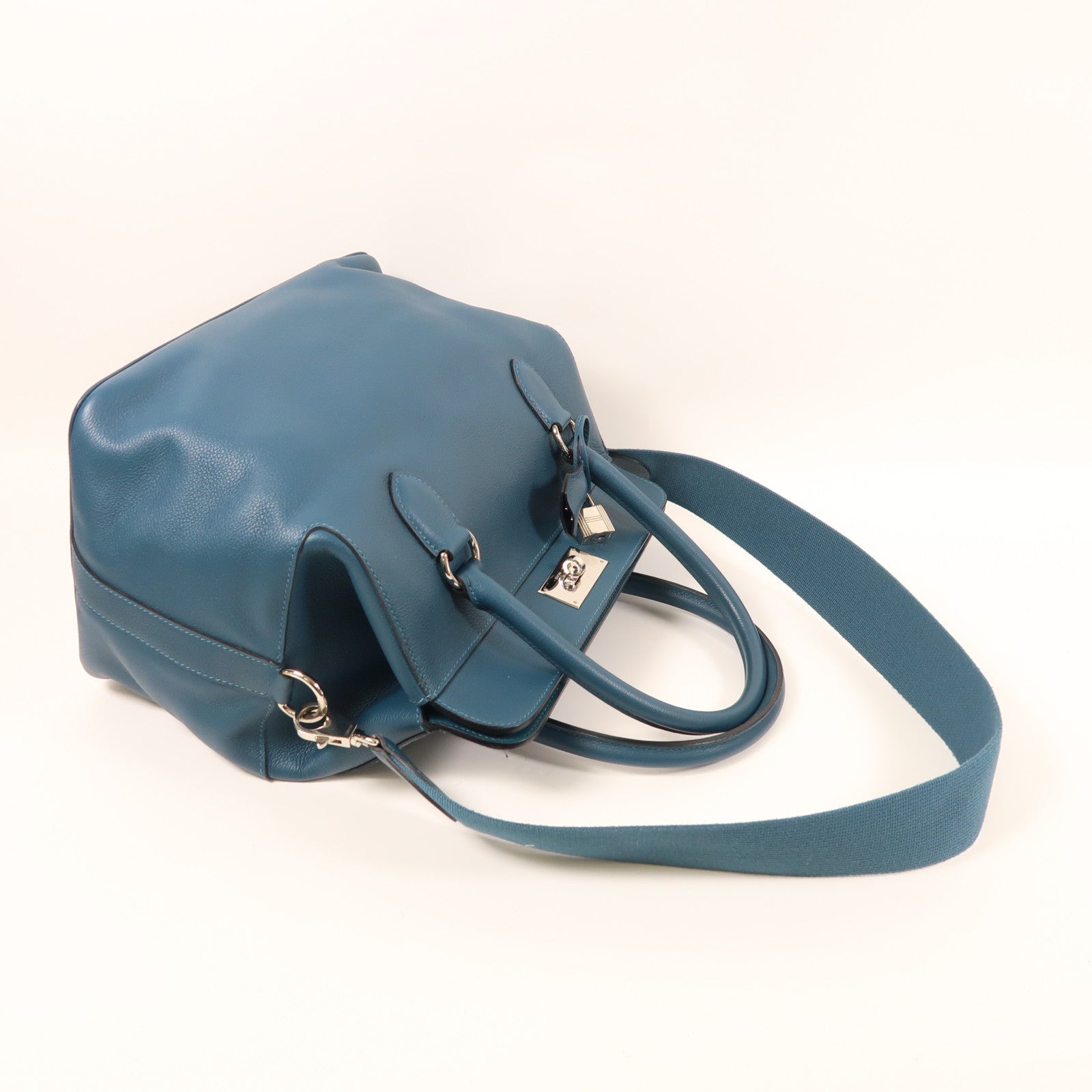 HERMES Evercolor皮革Toolbox 26銀扣手挽肩背兩用袋1P Colvert