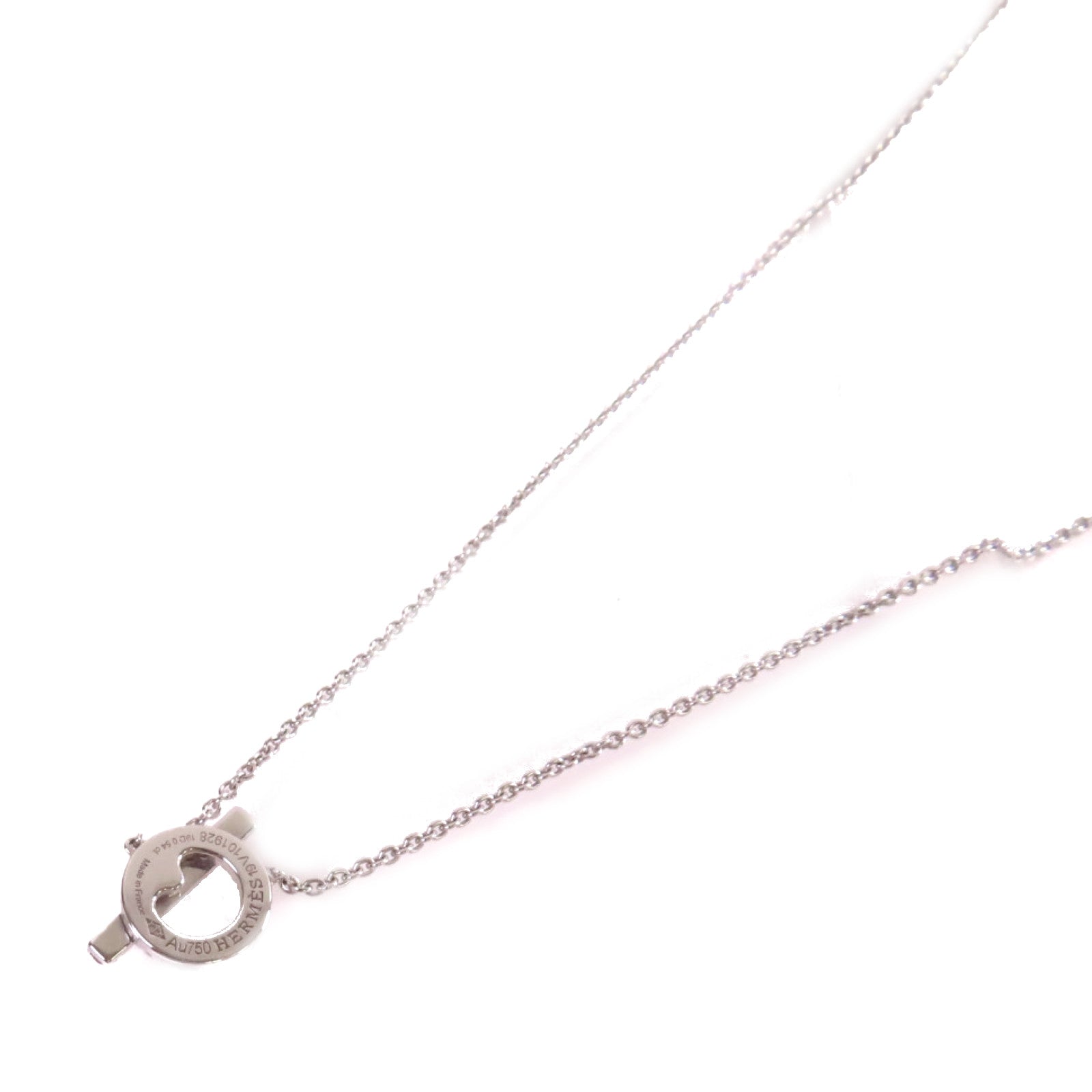 HERMES 18K白金/0.54ct鑽石Finesse Diamond Necklace項鏈