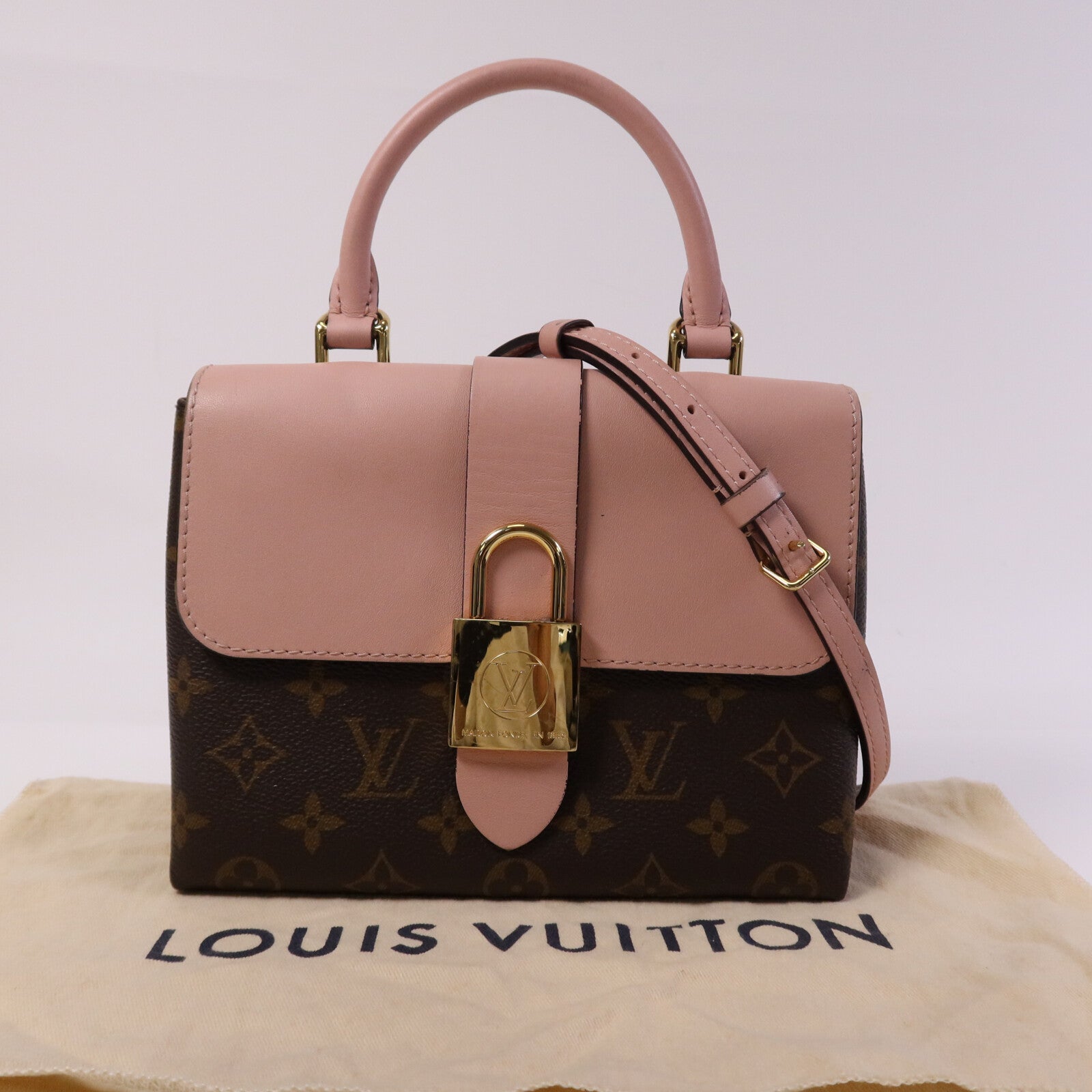 LOUIS VUITTON Monogram Locky BB金扣手挽肩背兩用袋