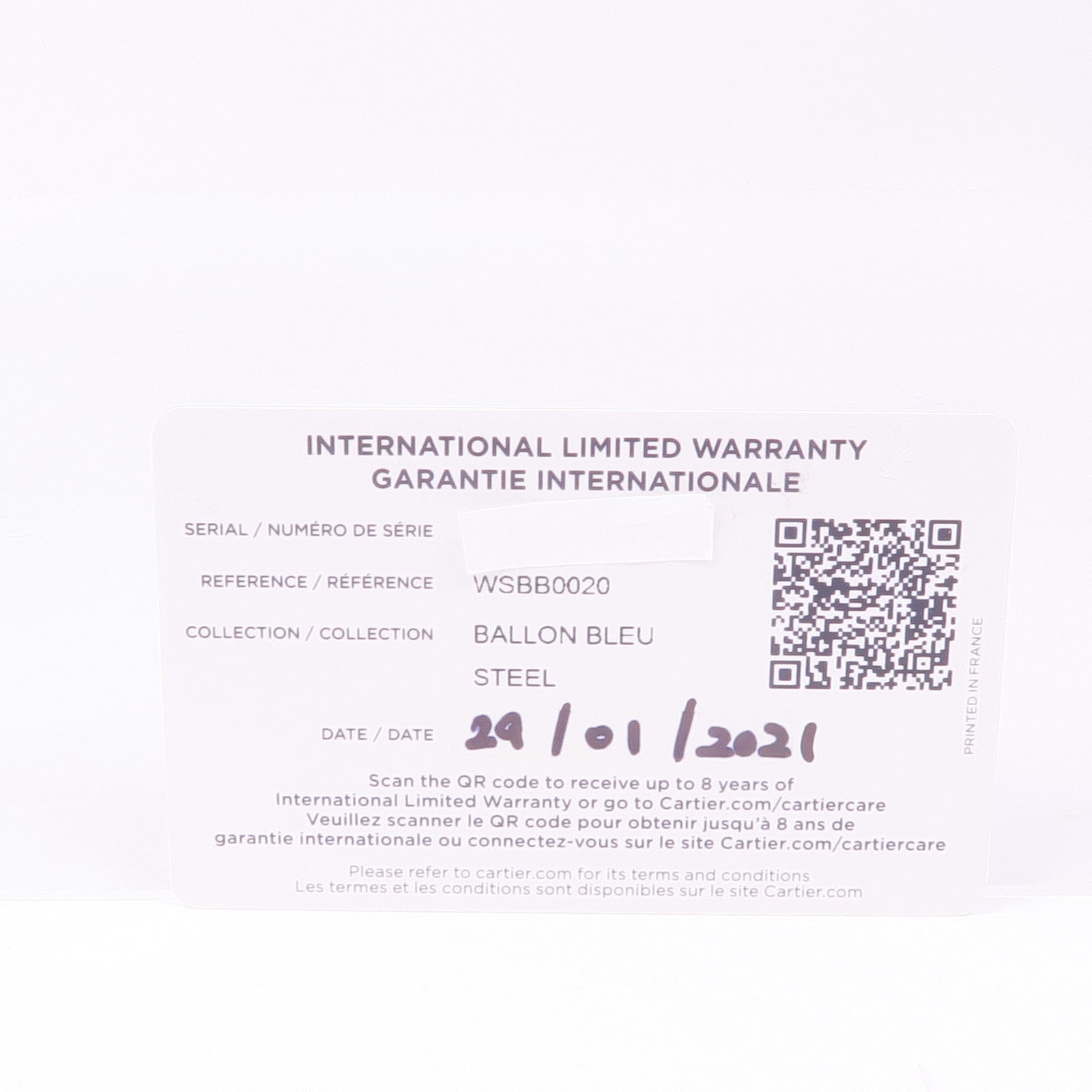 CARTIER Ballon Bleu WSBB0020