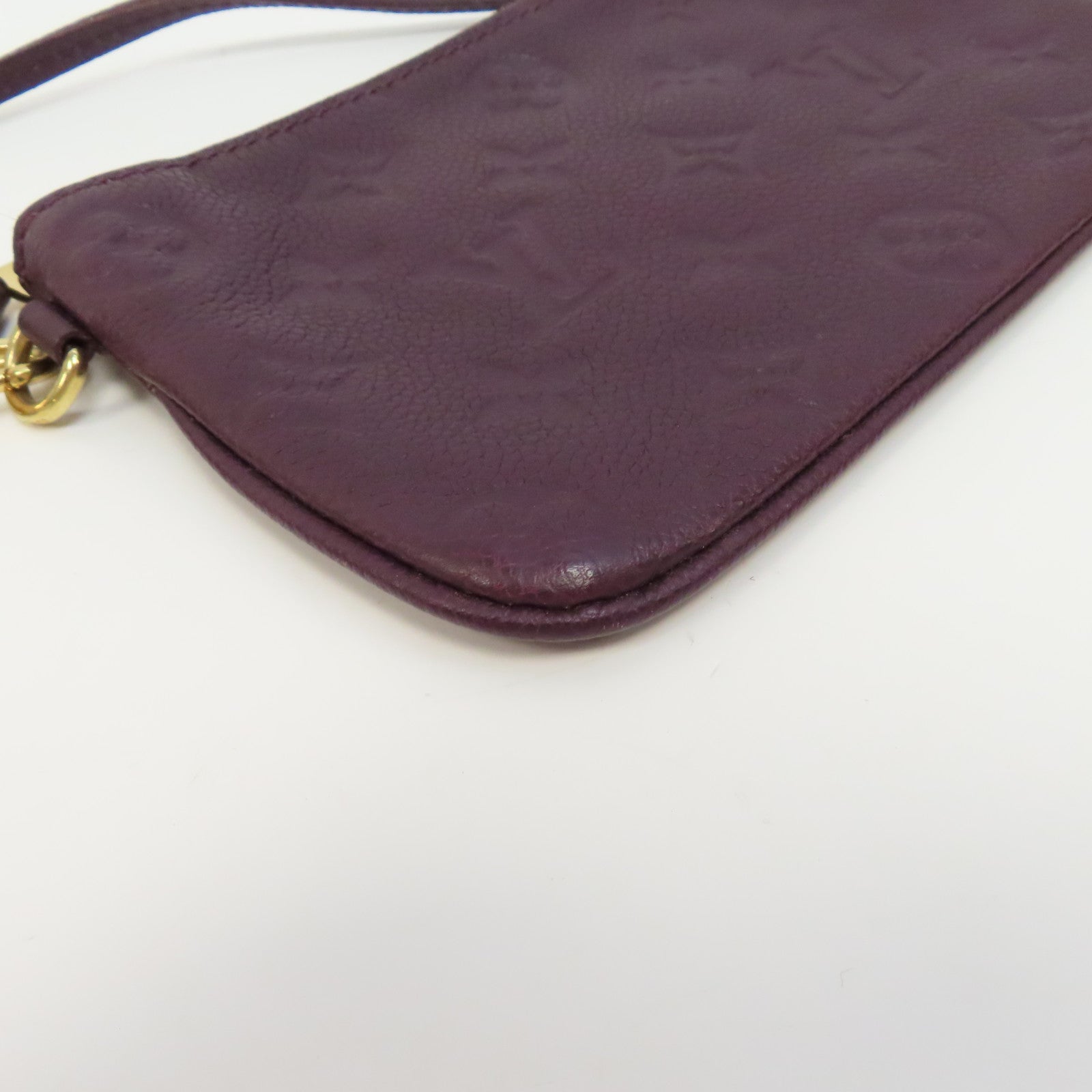 LOUIS VUITTON Monogram Empreinte Citadine Pochette金釦手挽袋紫色