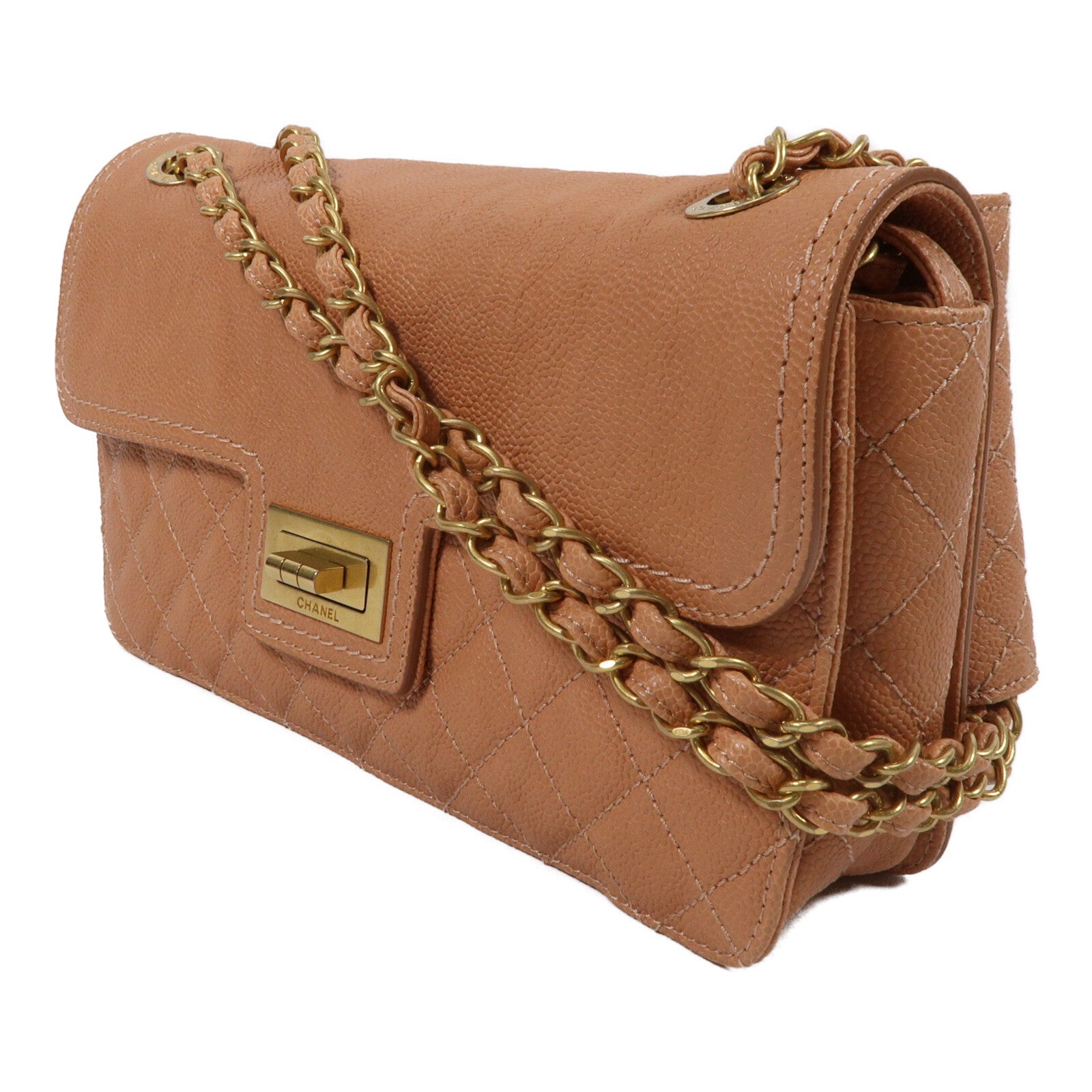 CHANEL 牛皮皮革Chain Shoulder鏈帶肩背袋