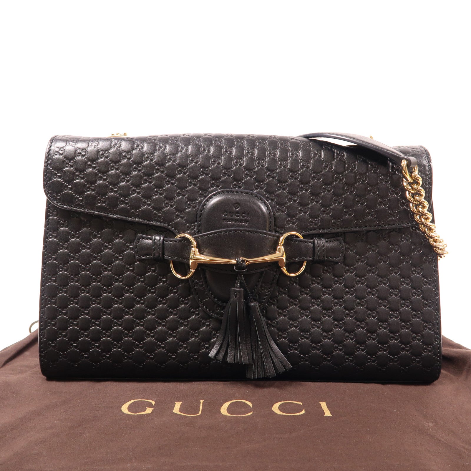 GUCCI 牛皮皮革Chain Shoulder金扣肩背袋