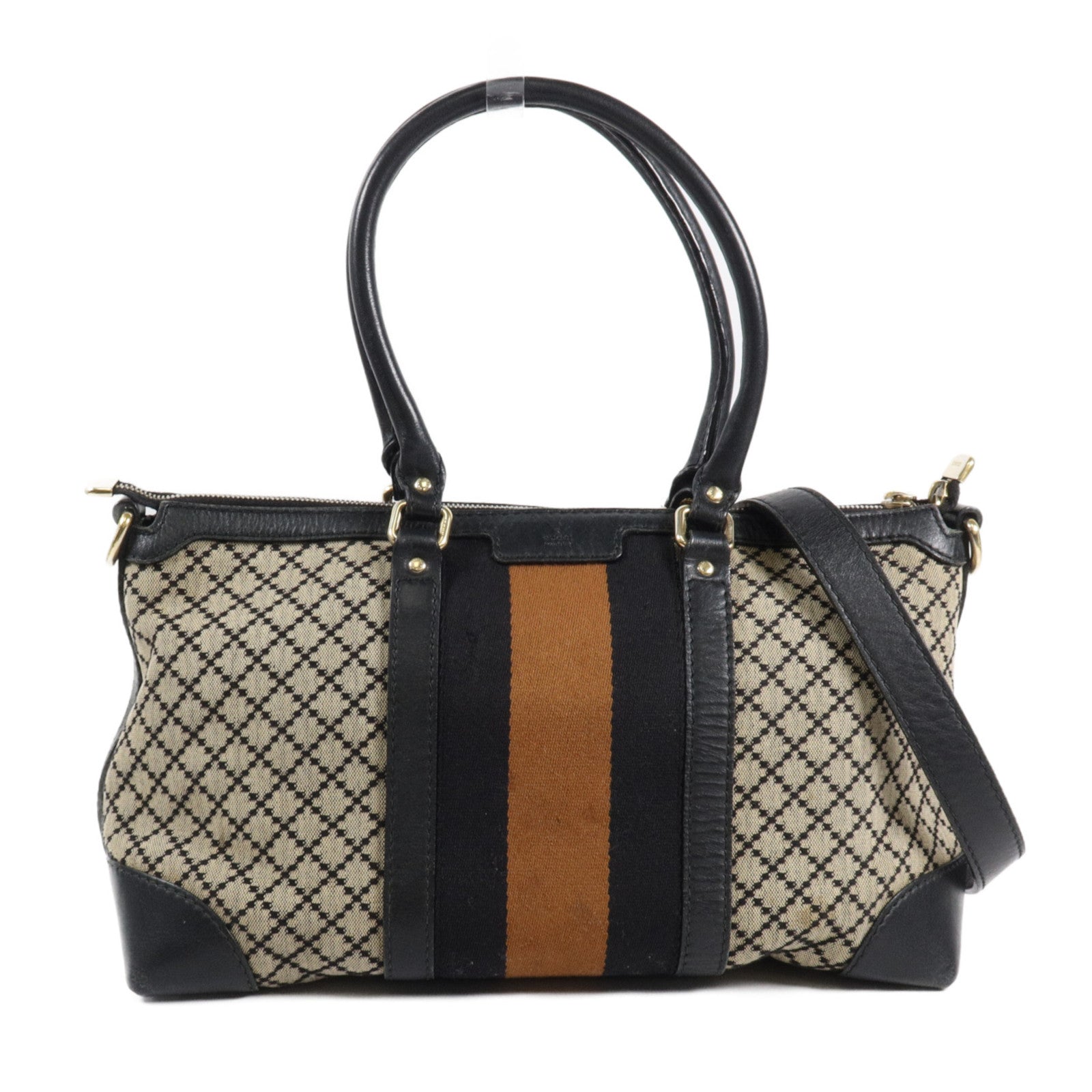 GUCCI 帆布Diamante Web 2 Way Bag手挽肩背兩用袋