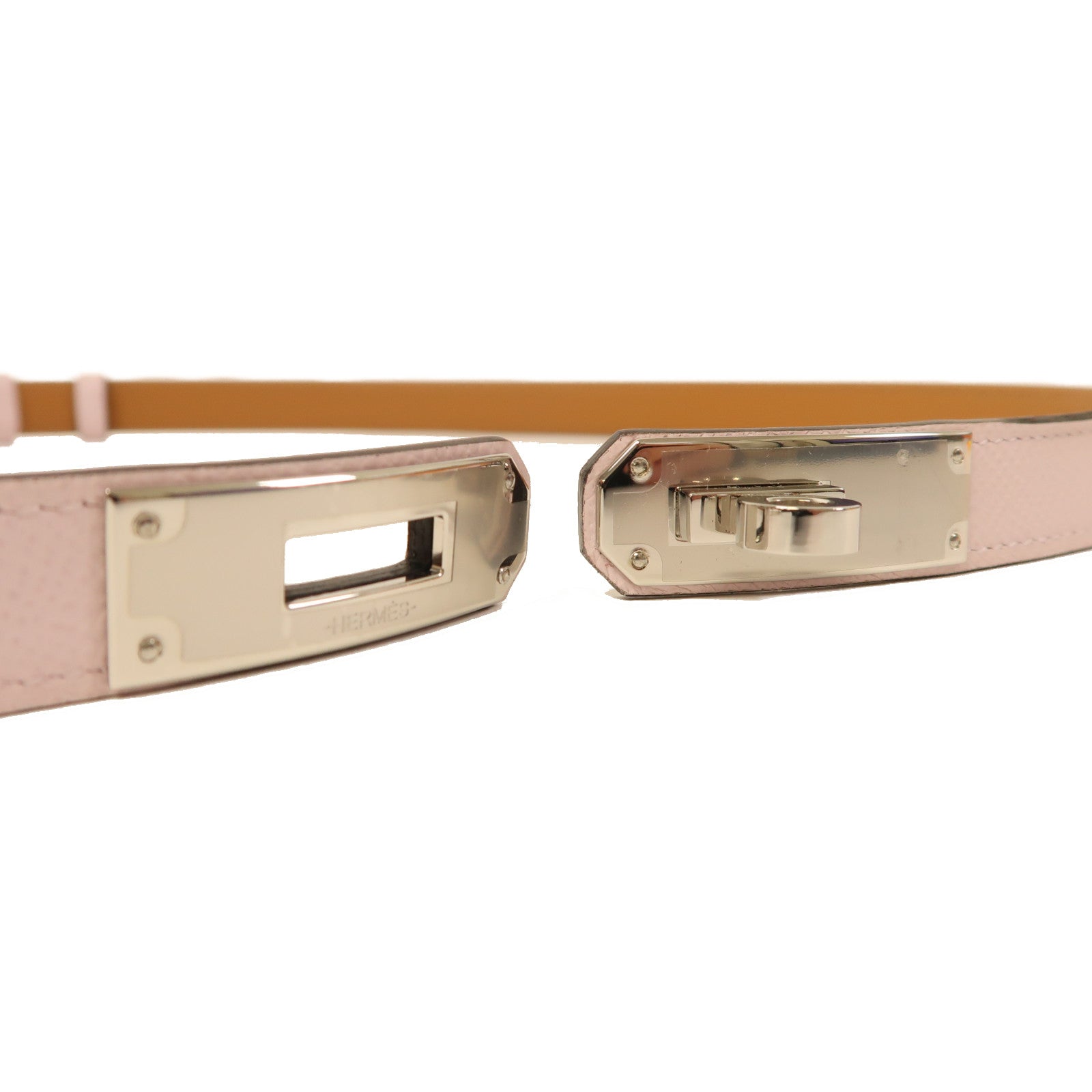 HERMES PHW Kelly Belt Epsom Leather Mauve Pale