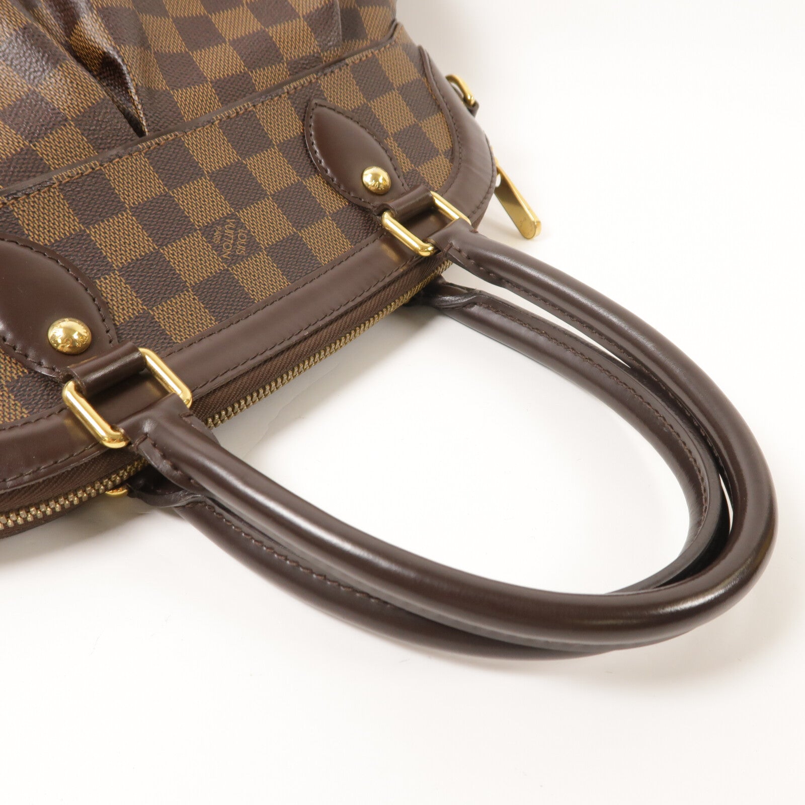 LOUIS VUITTON Damier Trevi金扣手挽肩背兩用袋棕色