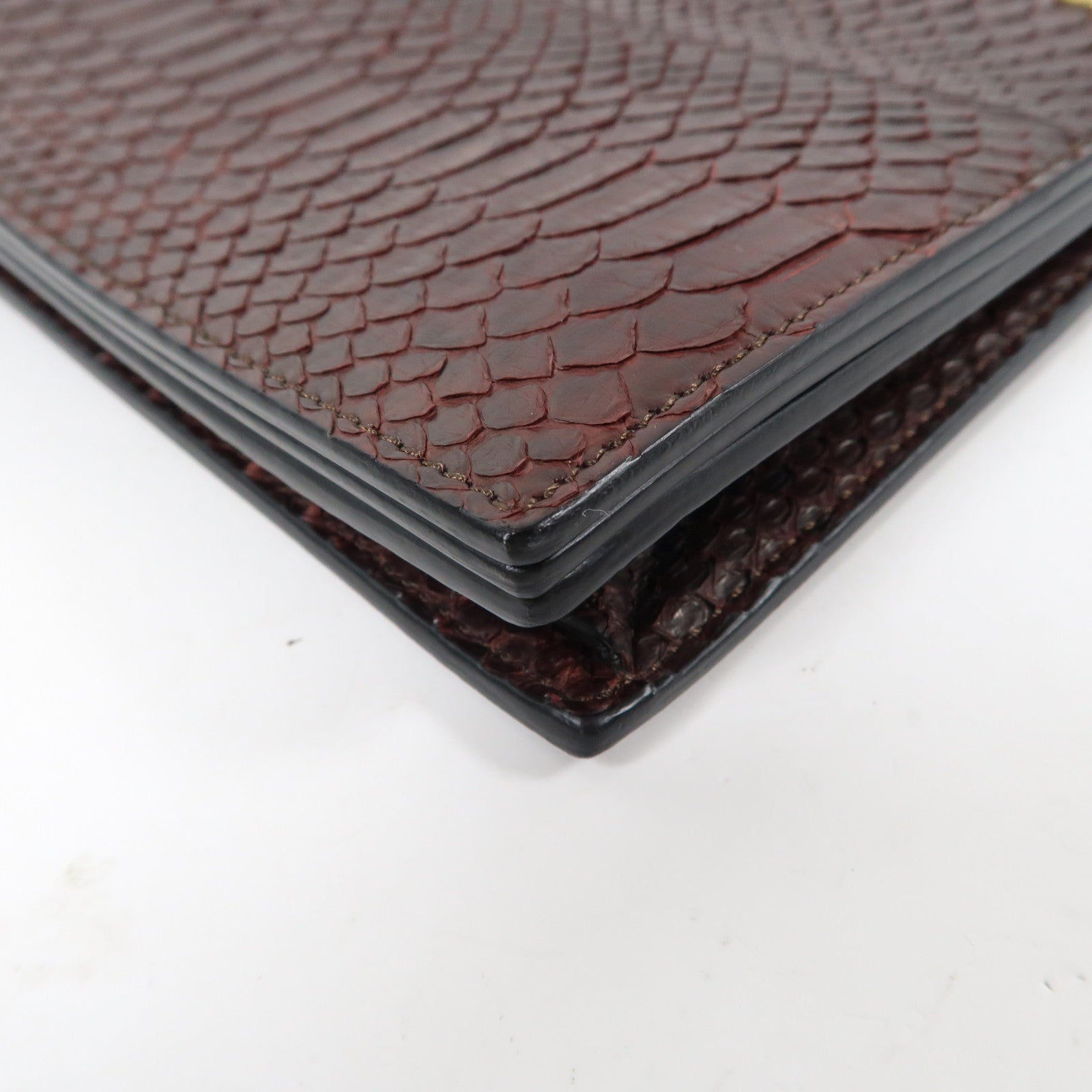 CELINE 蛇皮皮革Clutch Bag金扣手拿包紅色
