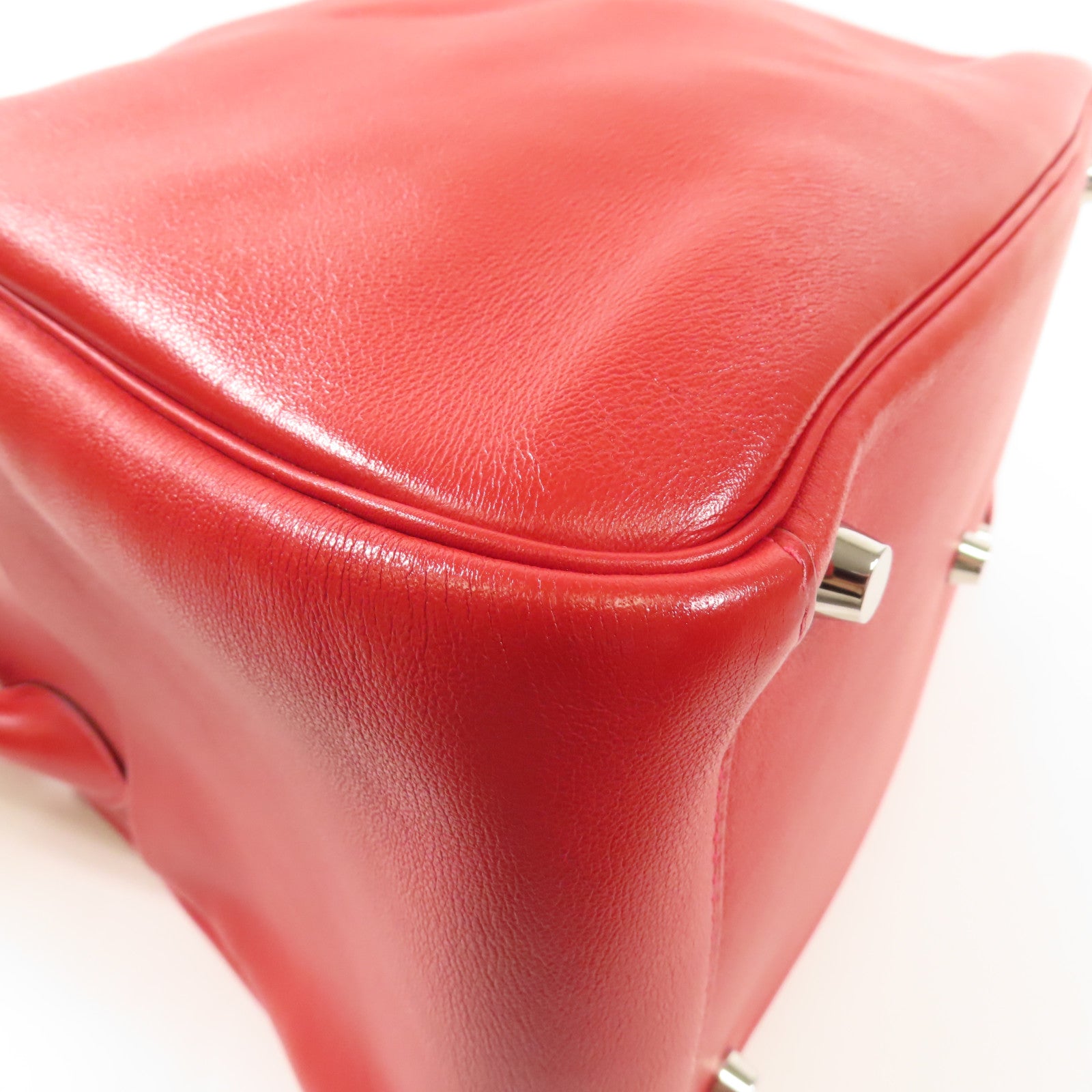 HERMES Swift皮革Lindy 30銀扣手挽肩背兩用袋Rouge Tomate
