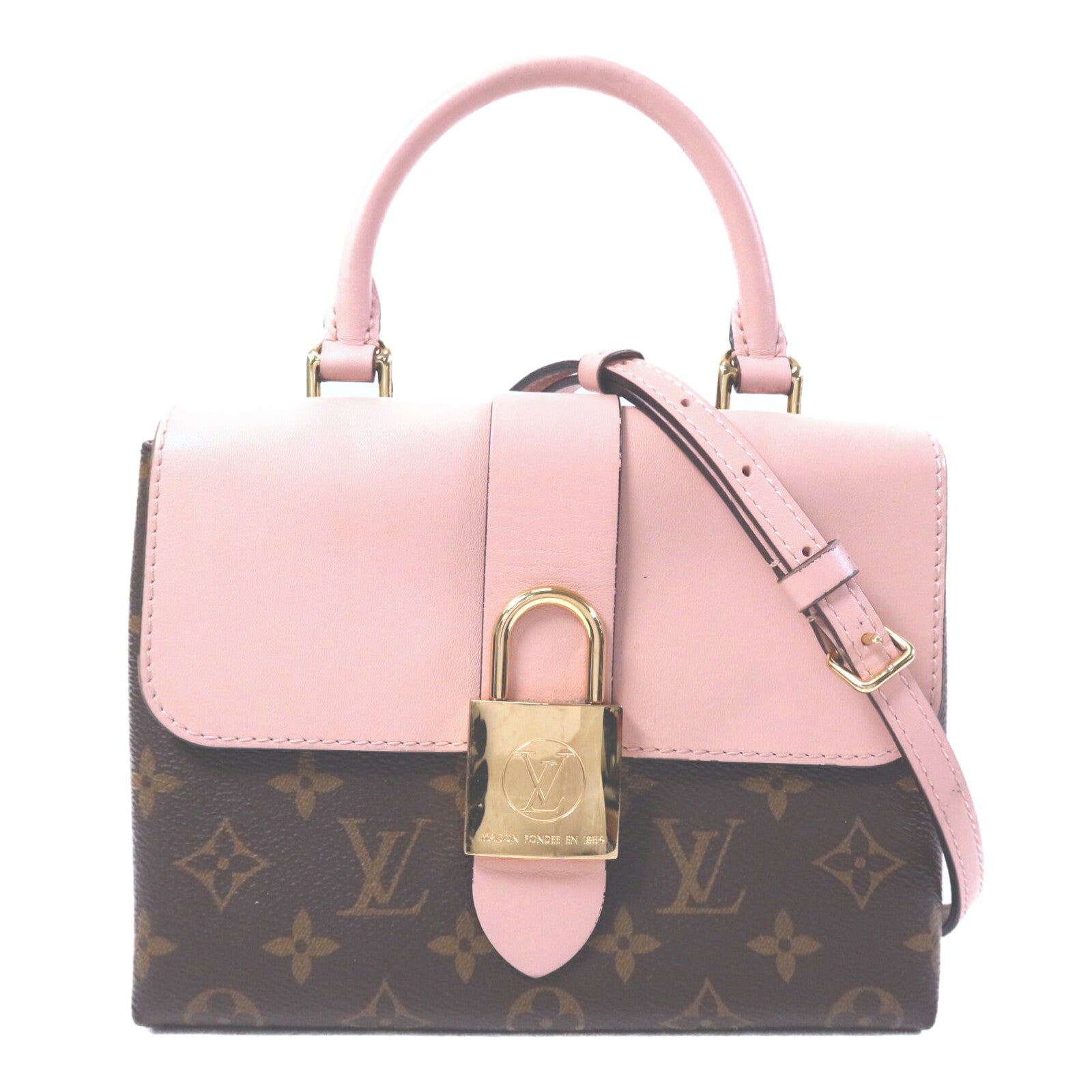 LOUIS VUITTON Monogram Locky BB金扣手挽肩背兩用袋